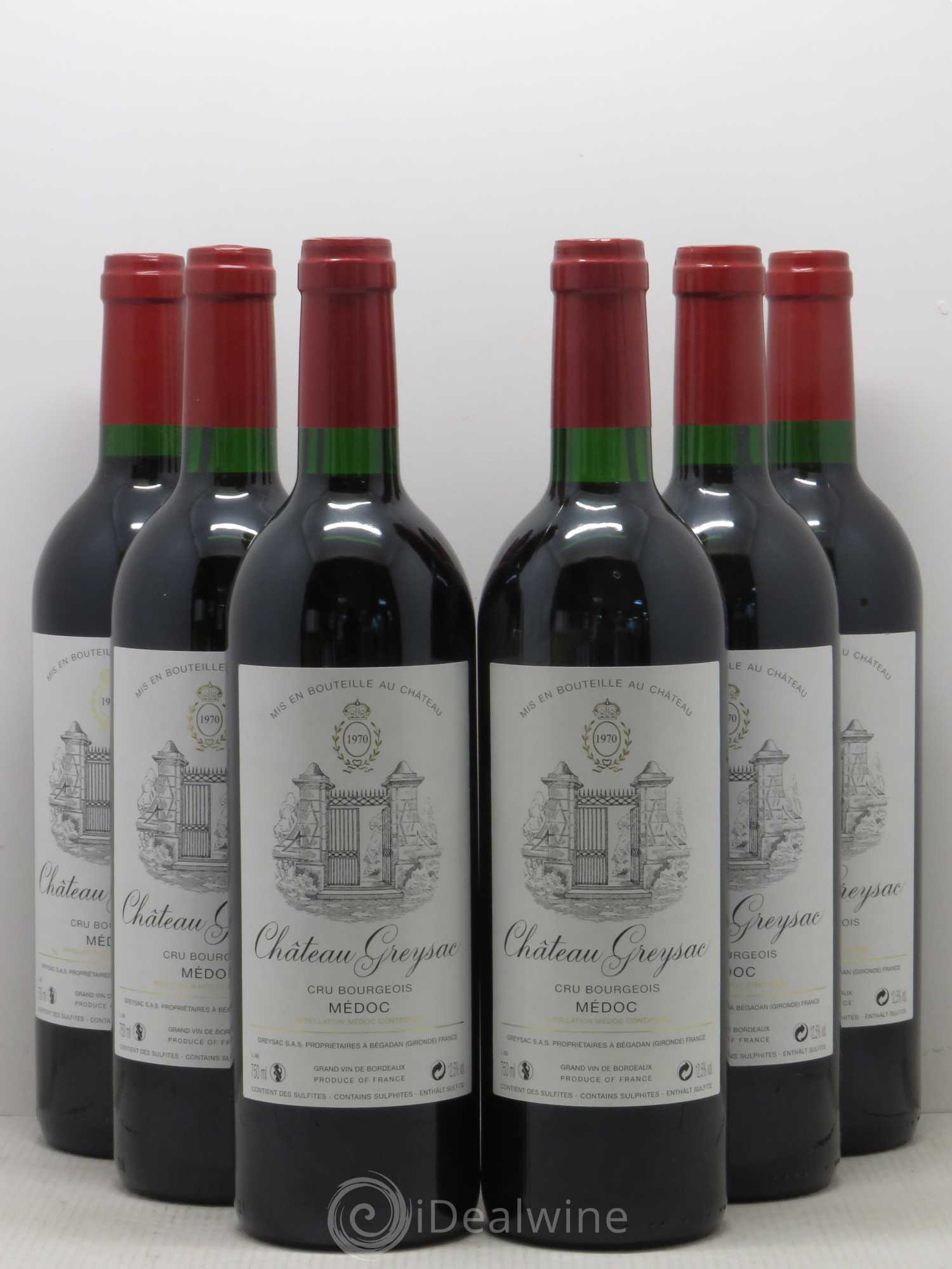 Château Greysac Cru Bourgeois (sans prix de réserve) 1970 - Lot de 6 bouteilles - 0