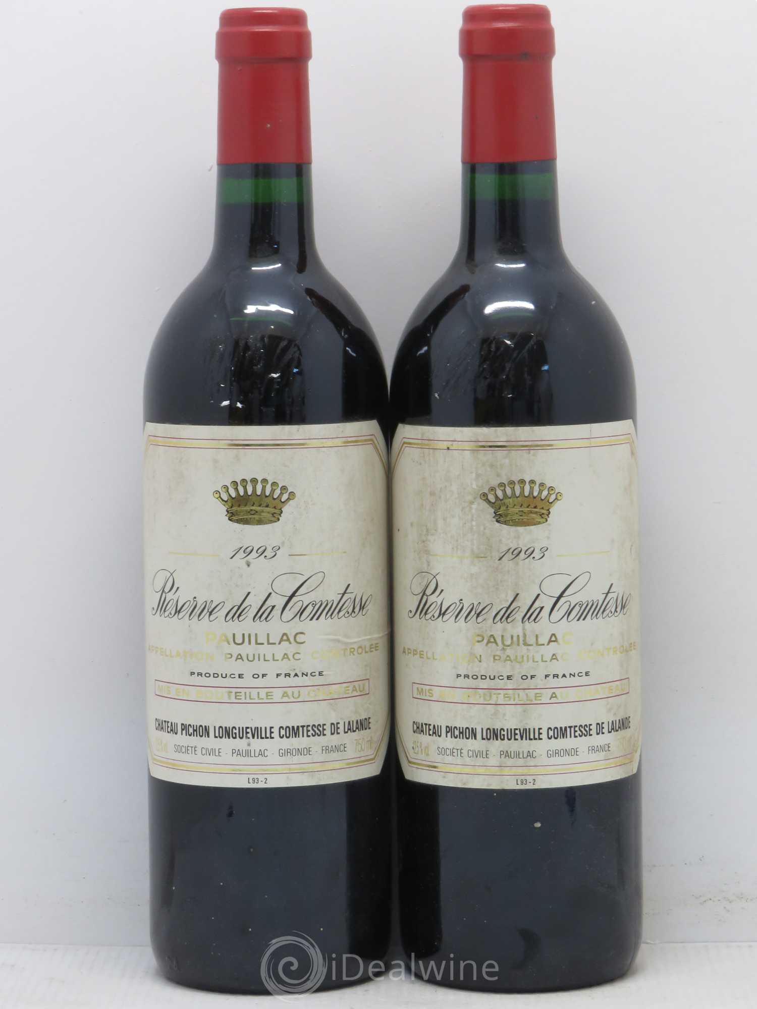 Réserve de la Comtesse Second Vin 1993 - Lot de 2 bouteilles - 0