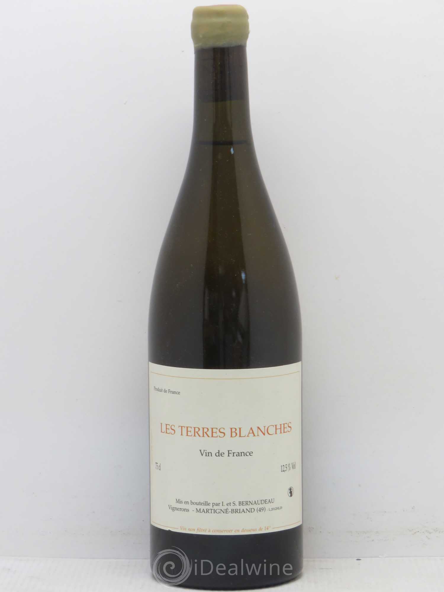 Vin de France Les Terres Blanches Stéphane Bernaudeau 2012 - Lot de 1 bouteille - 0