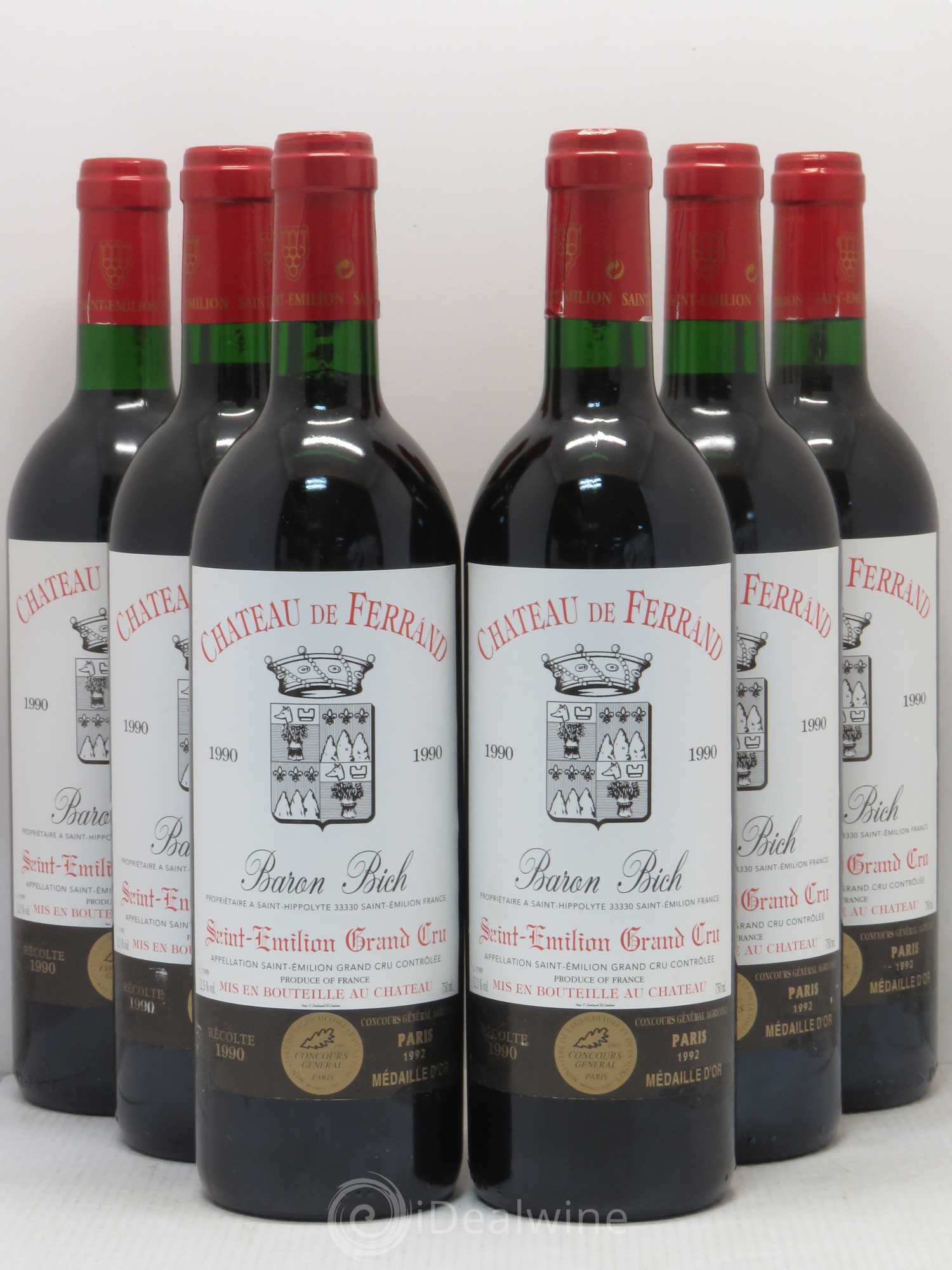 Château Ferrand 1990 - Lot de 6 bouteilles - 0