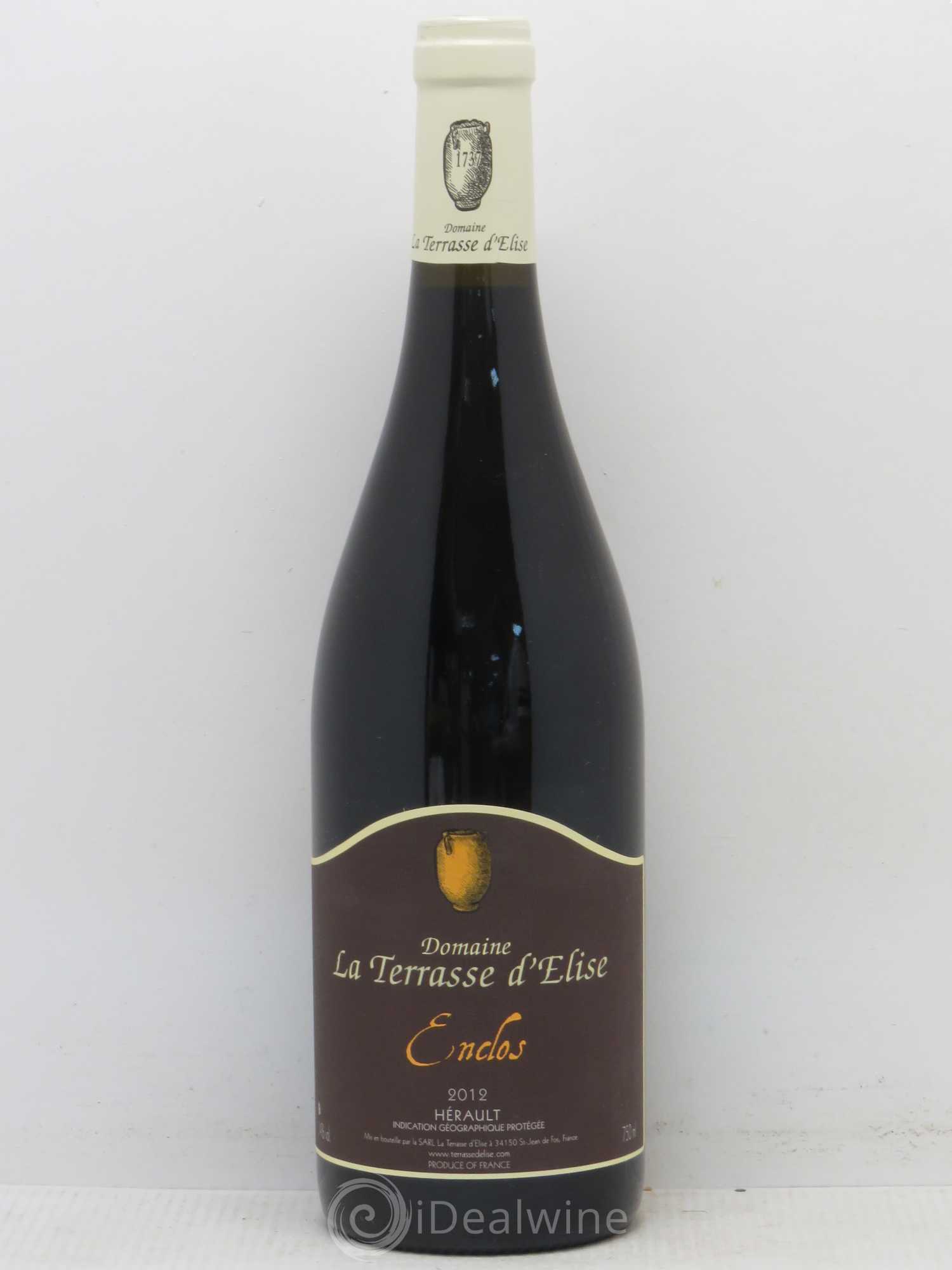 Pays d'Hérault L'Enclos Terrasse d'Elise (Domaine de la) 2012 - Lot de 1 bouteille - 0