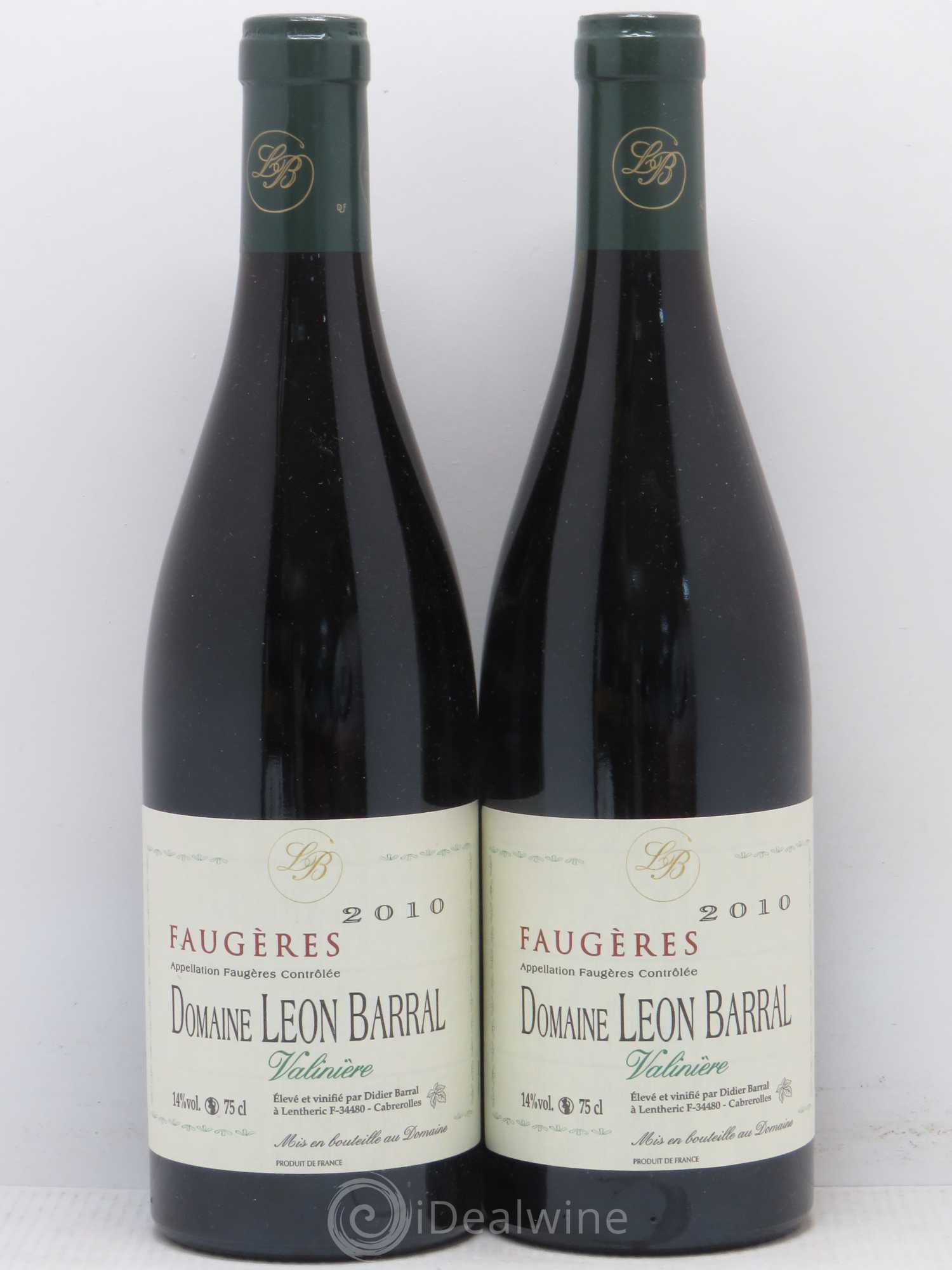 Faugères Valinière Domaine Léon Barral 2010 - Lot de 2 bouteilles - 0