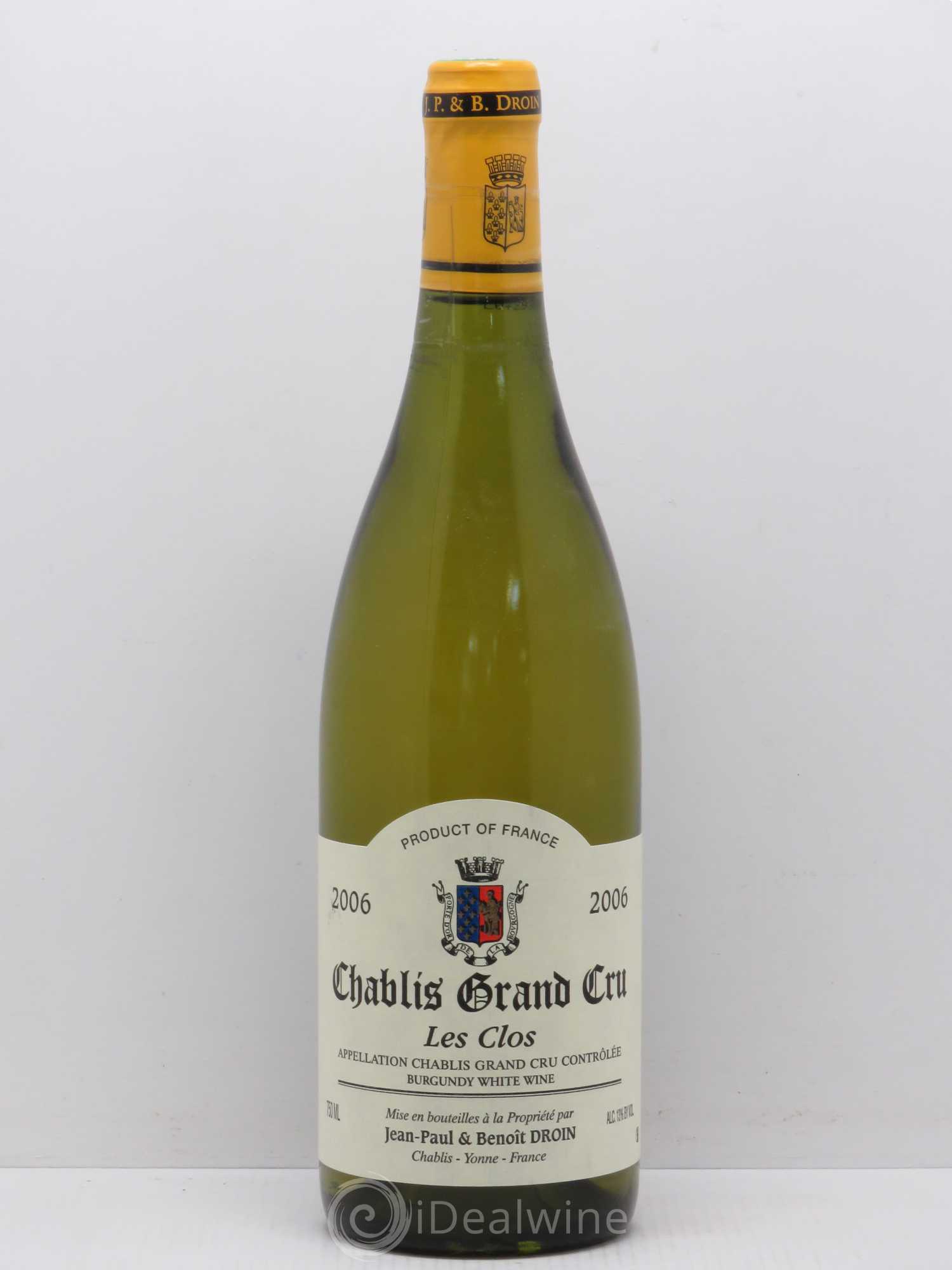 Chablis Grand Cru Les Clos Jean-Paul & Benoît Droin (Domaine) 2006 - Lot de 1 bouteille - 0