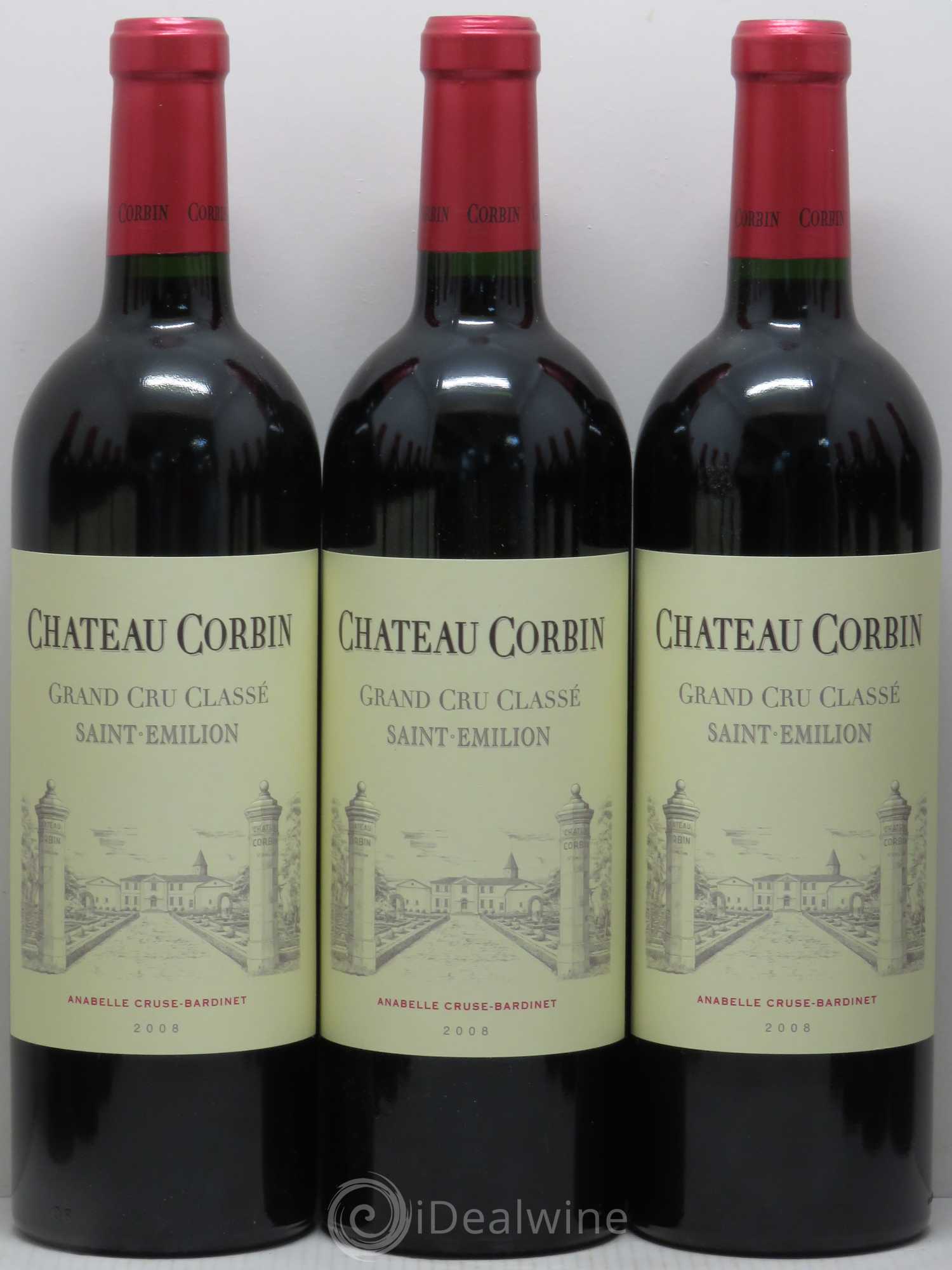 Château Corbin Grand Cru Classé 2008 - Lot de 12 bouteilles - 1