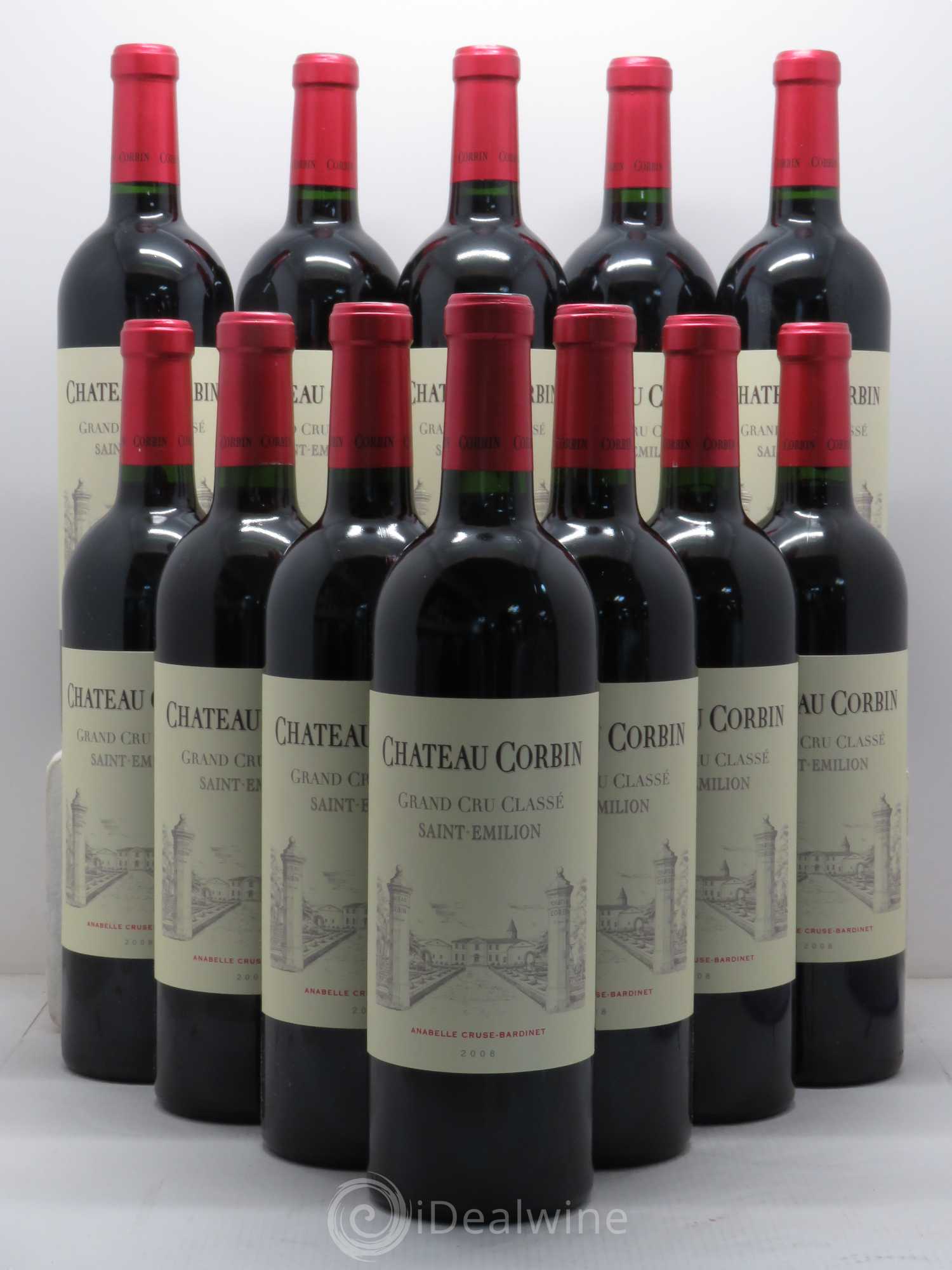 Château Corbin Grand Cru Classé 2008 - Lot de 12 bouteilles - 0