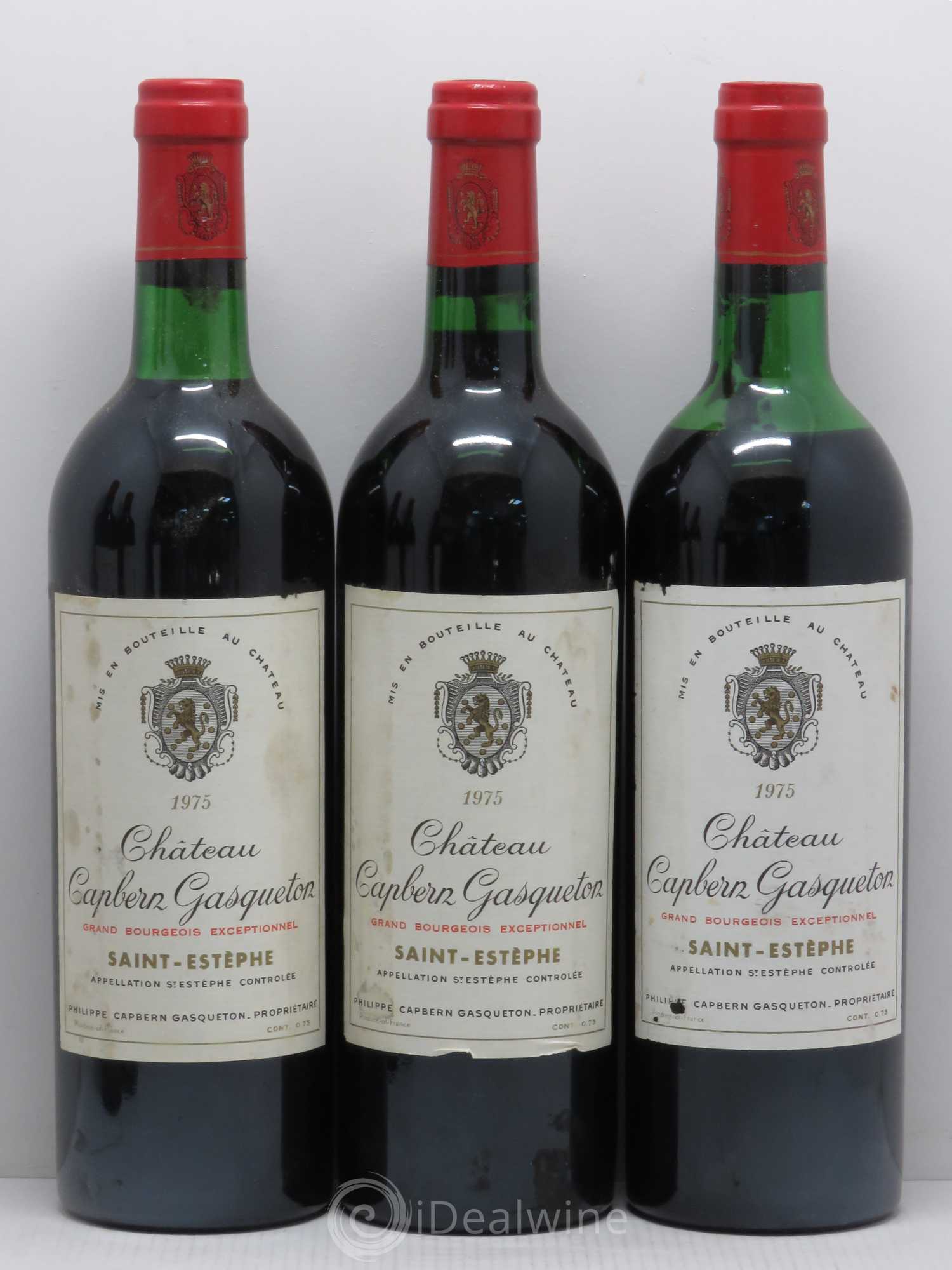 Château Capbern Gasqueton (sans prix de réserve) 1975 - Lot de 3 bouteilles - 0