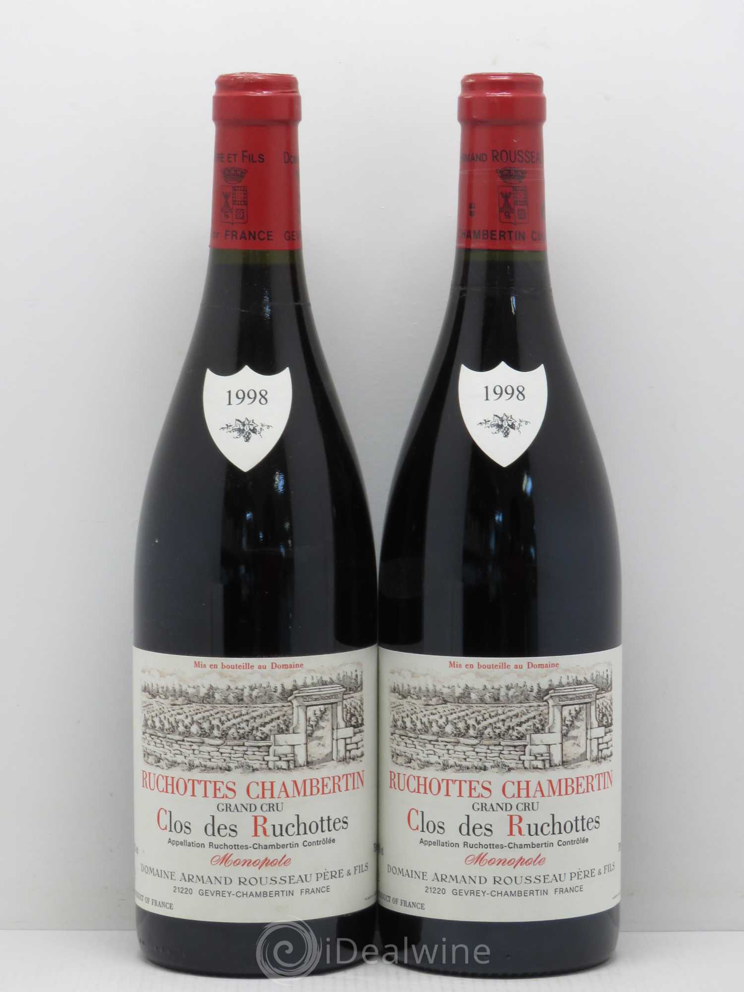 Ruchottes-Chambertin Grand Cru Clos des Ruchottes Armand Rousseau (Domaine) 1998 - Lot de 2 bouteilles - 0