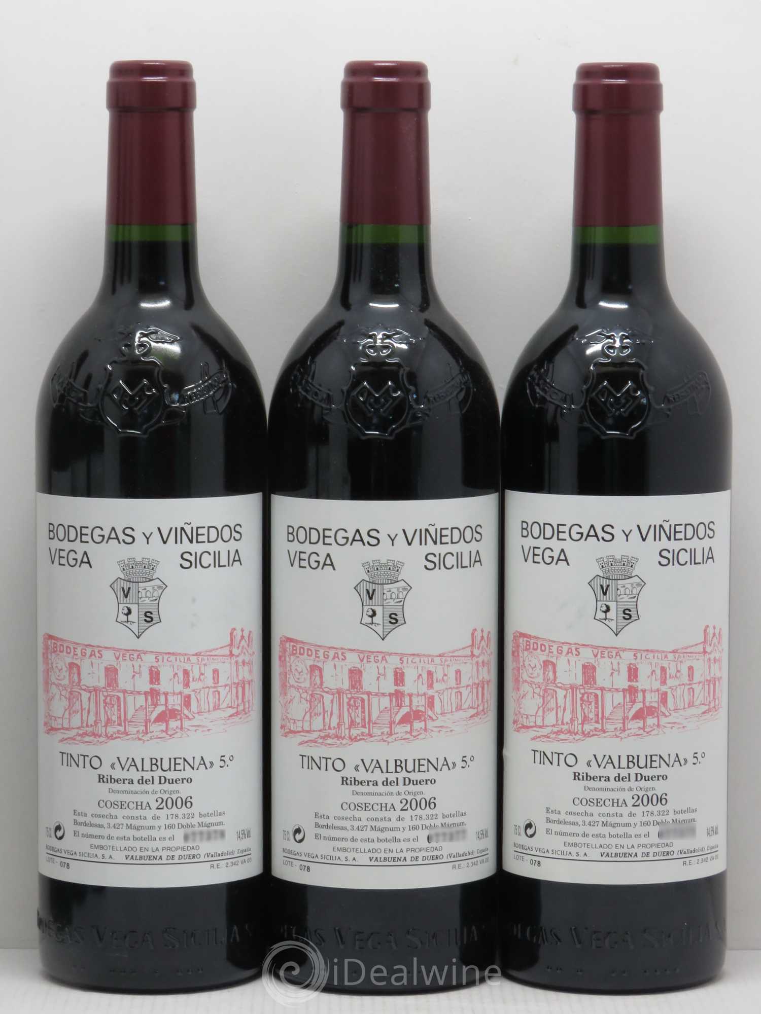 Ribera Del Duero DO Vega Sicilia Valbuena 5 ano Famille Alvarez 2006 - Lot de 6 bouteilles - 1