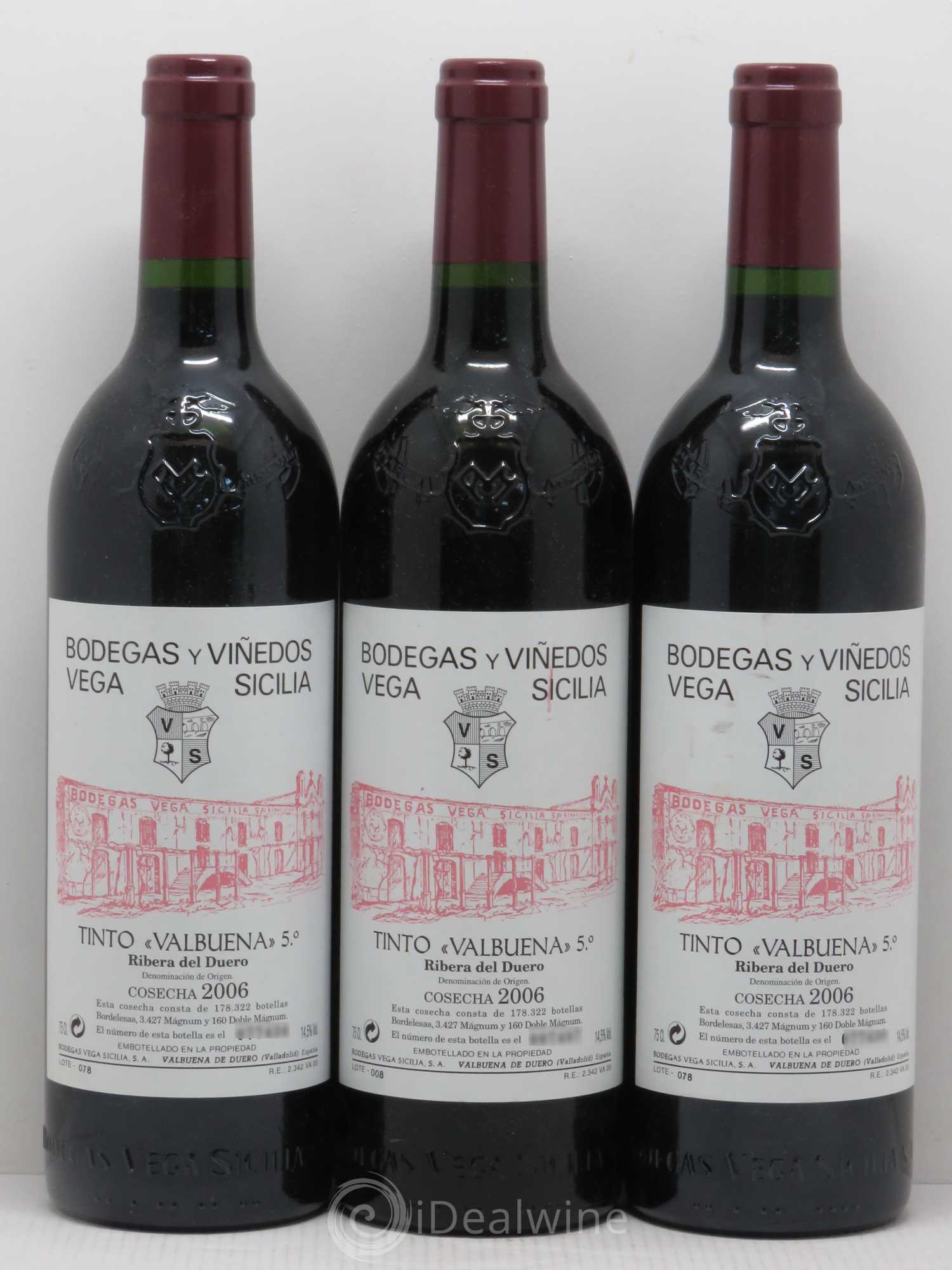 Ribera Del Duero DO Vega Sicilia Valbuena 5 ano Famille Alvarez 2006 - Lot de 5 bouteilles - 1