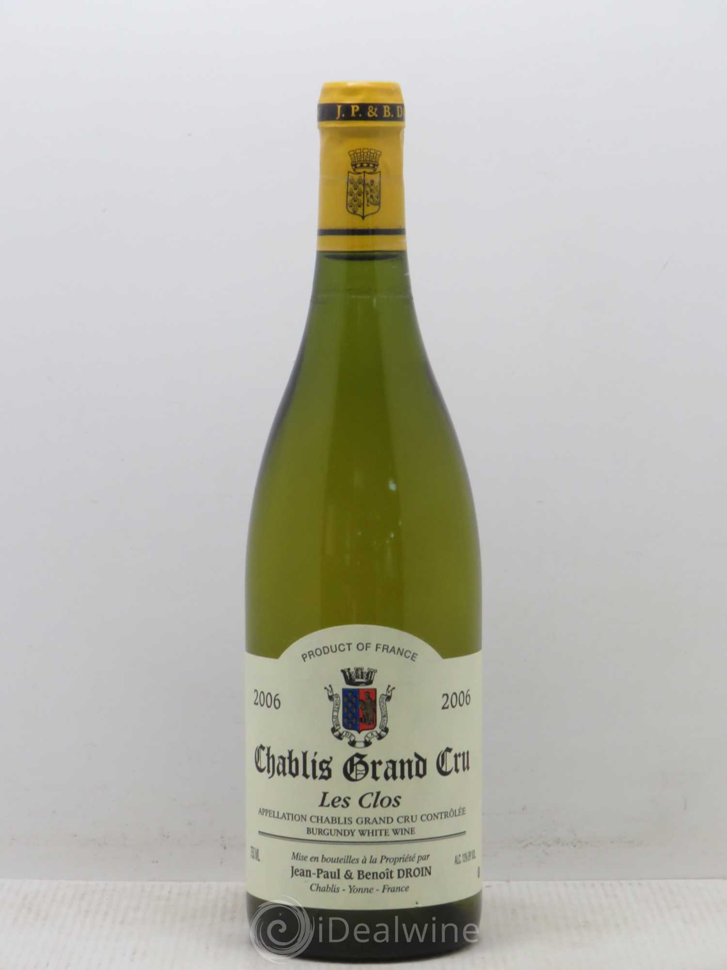 Chablis Grand Cru Les Clos Jean-Paul & Benoît Droin (Domaine) 2006 - Lot de 1 bouteille - 0