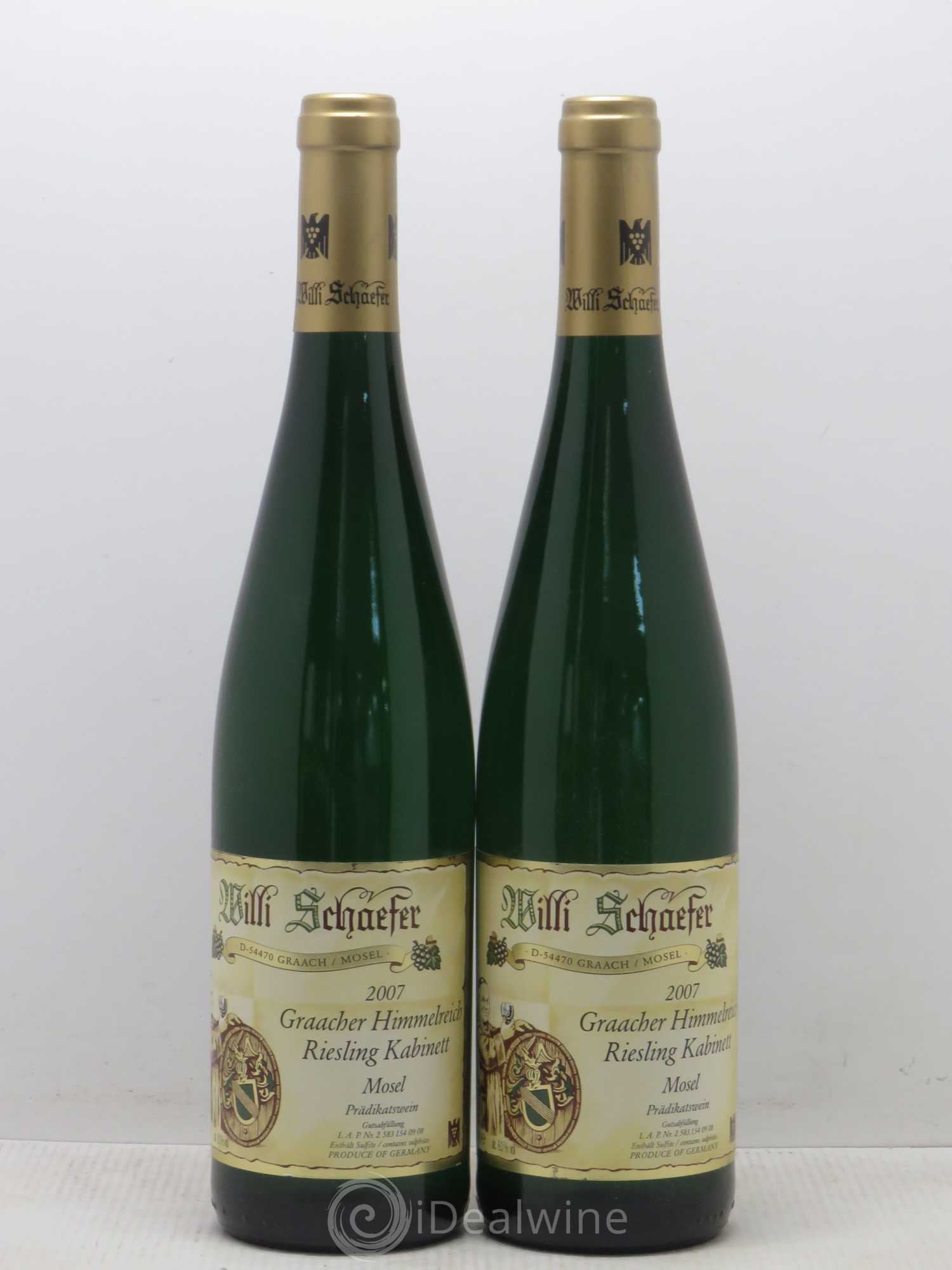 Riesling Kabinett Graacher Himmelreich Willy Schaeffer (sans prix de réserve) 2007 - Lotto di 2 bottiglie - 0