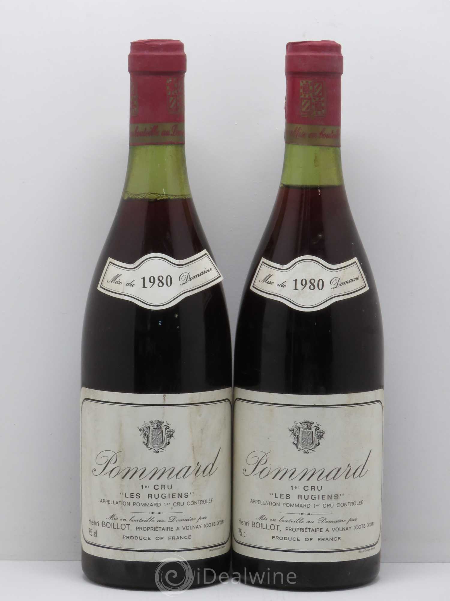 Pommard 1er Cru Rugiens - Boillot 1980 - Lot de 2 bouteilles - 0