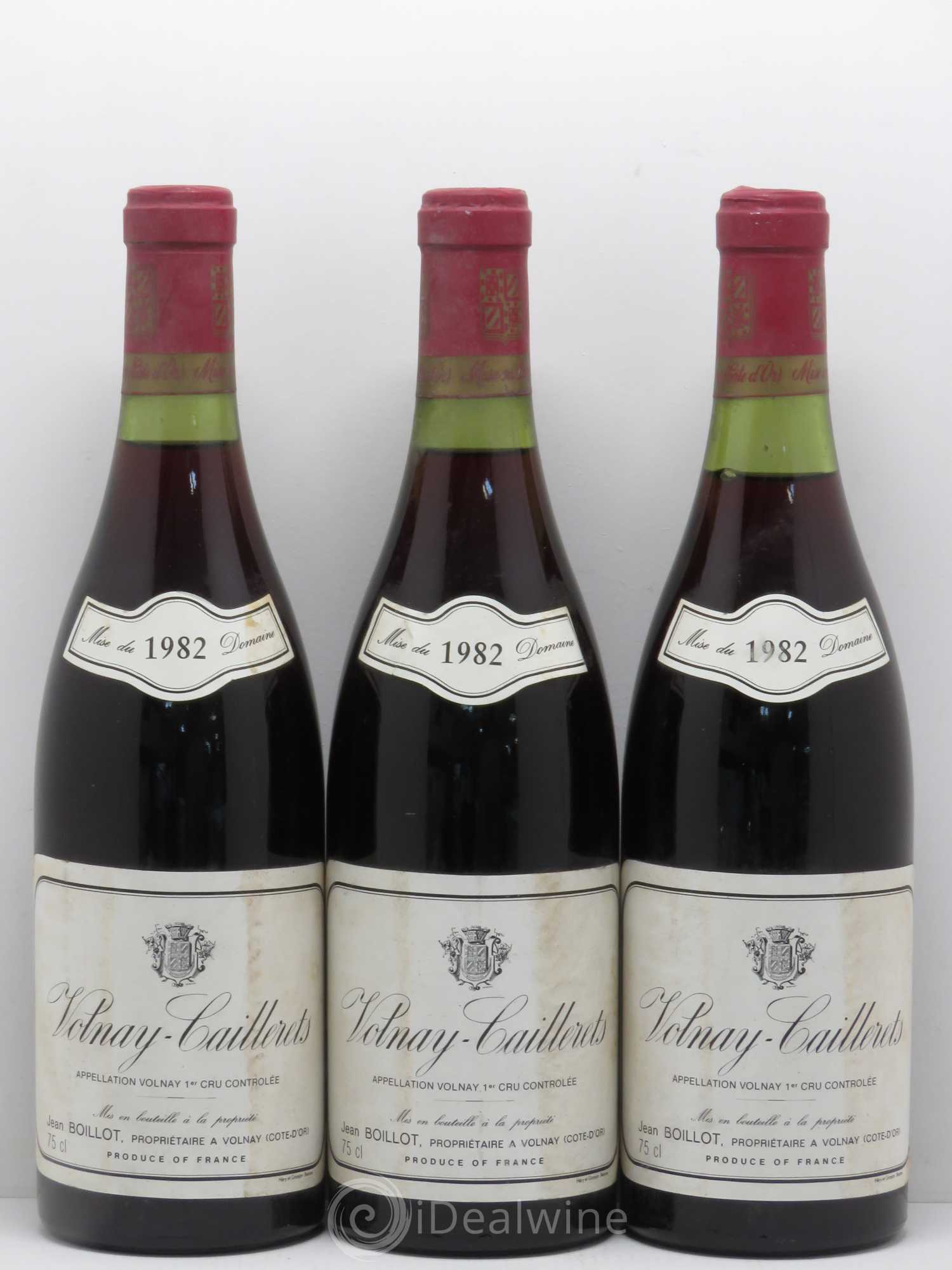 Volnay 1er Cru Caillerets - Boillot 1982 - Posten von 3 Flaschen - 0