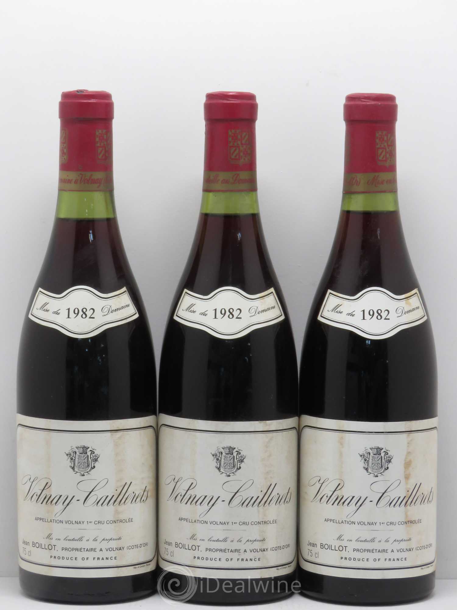 Volnay 1er Cru Caillerets - Boillot 1982 - Posten von 3 Flaschen - 0