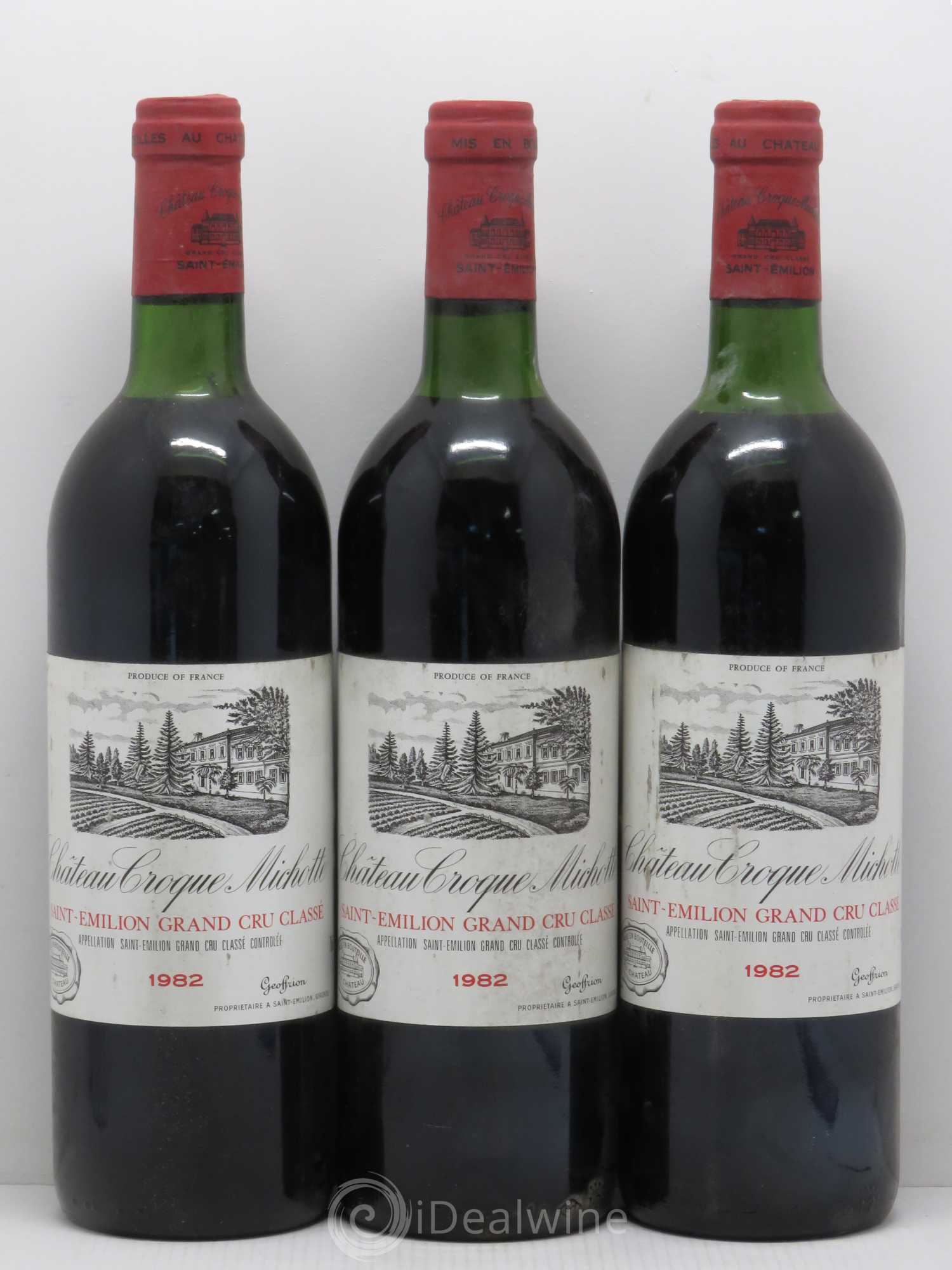 Château Croque Michotte 1982 - Lot de 3 bouteilles - 0