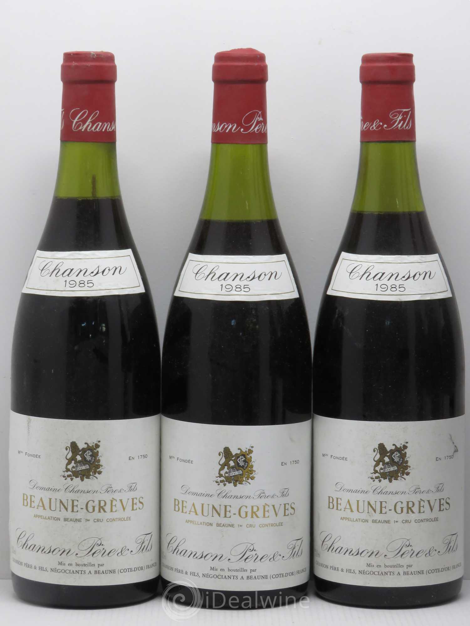 Beaune 1er Cru Greves - Chanson 1985 - Lot de 6 bouteilles - 1