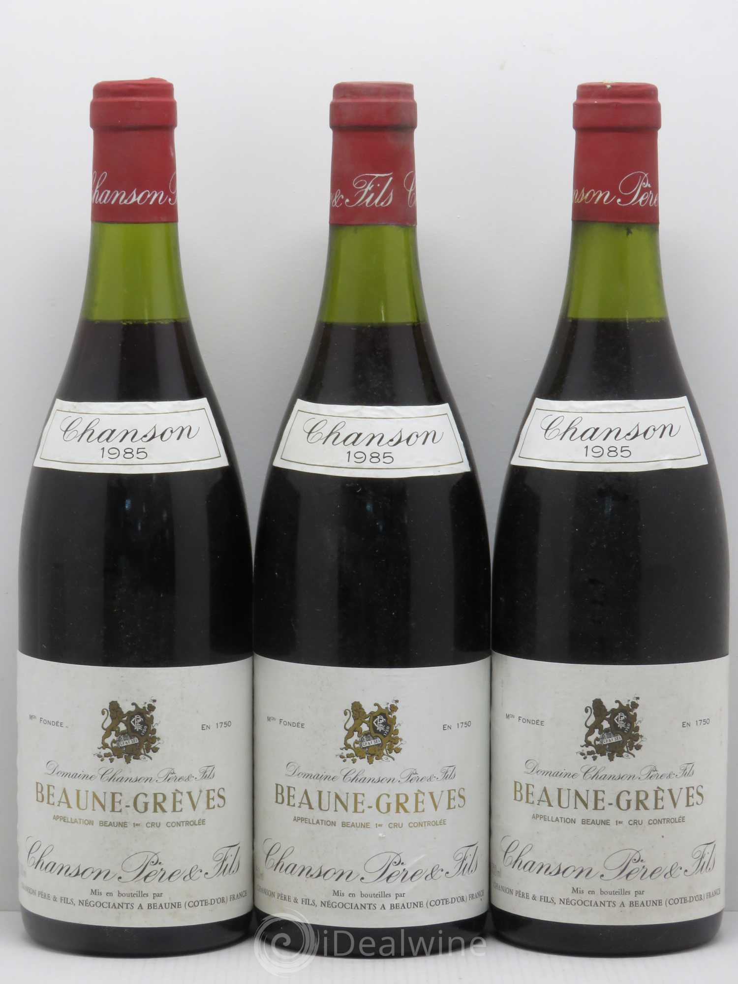 Beaune 1er Cru Greves - Chanson 1985 - Lot de 6 bouteilles - 2