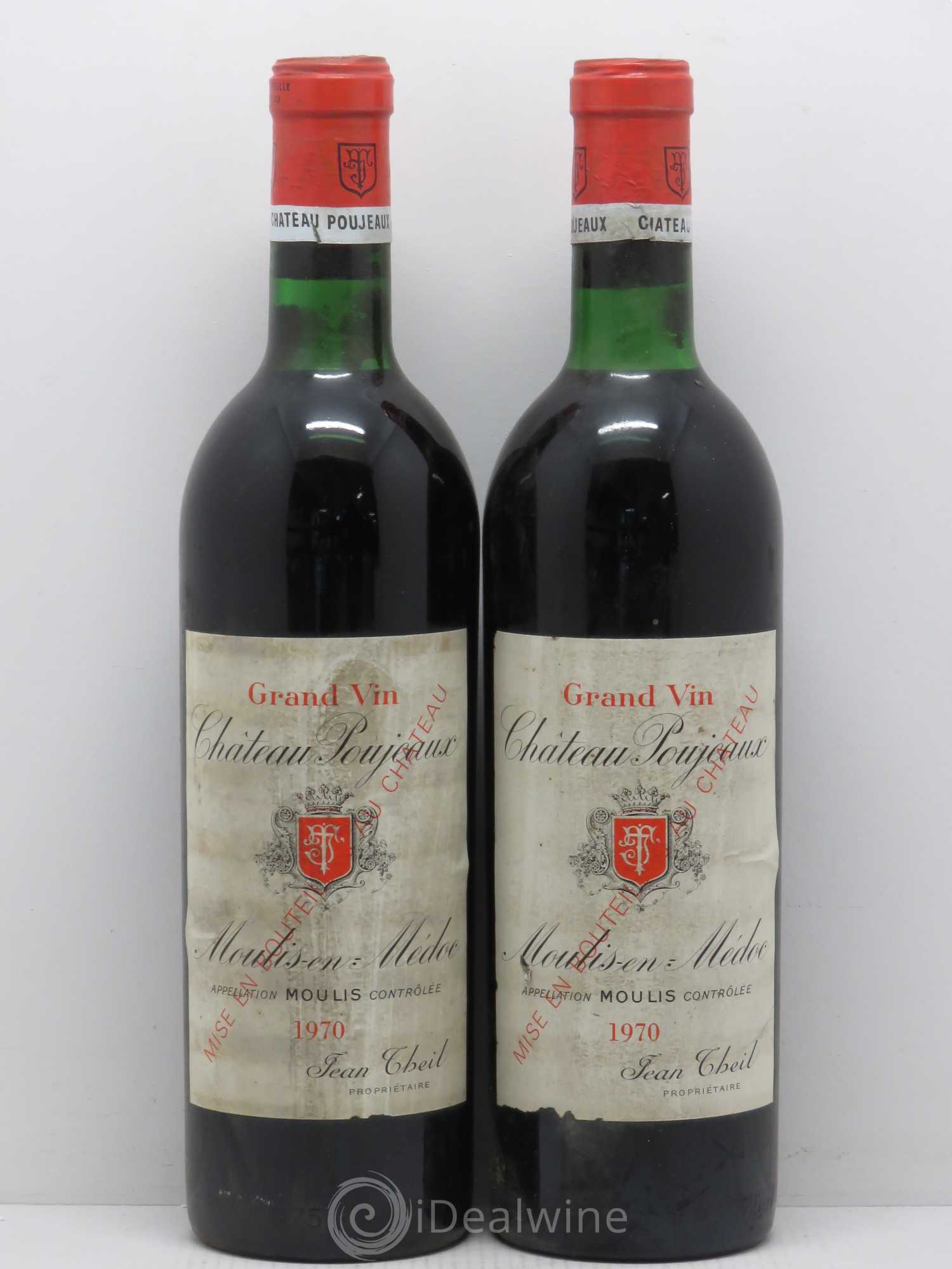 Château Poujeaux 1970 - Lot de 2 bouteilles - 0