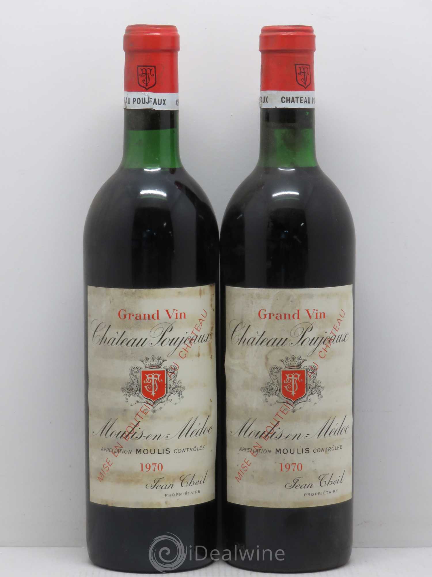 Château Poujeaux 1970 - Lot de 2 bouteilles - 0