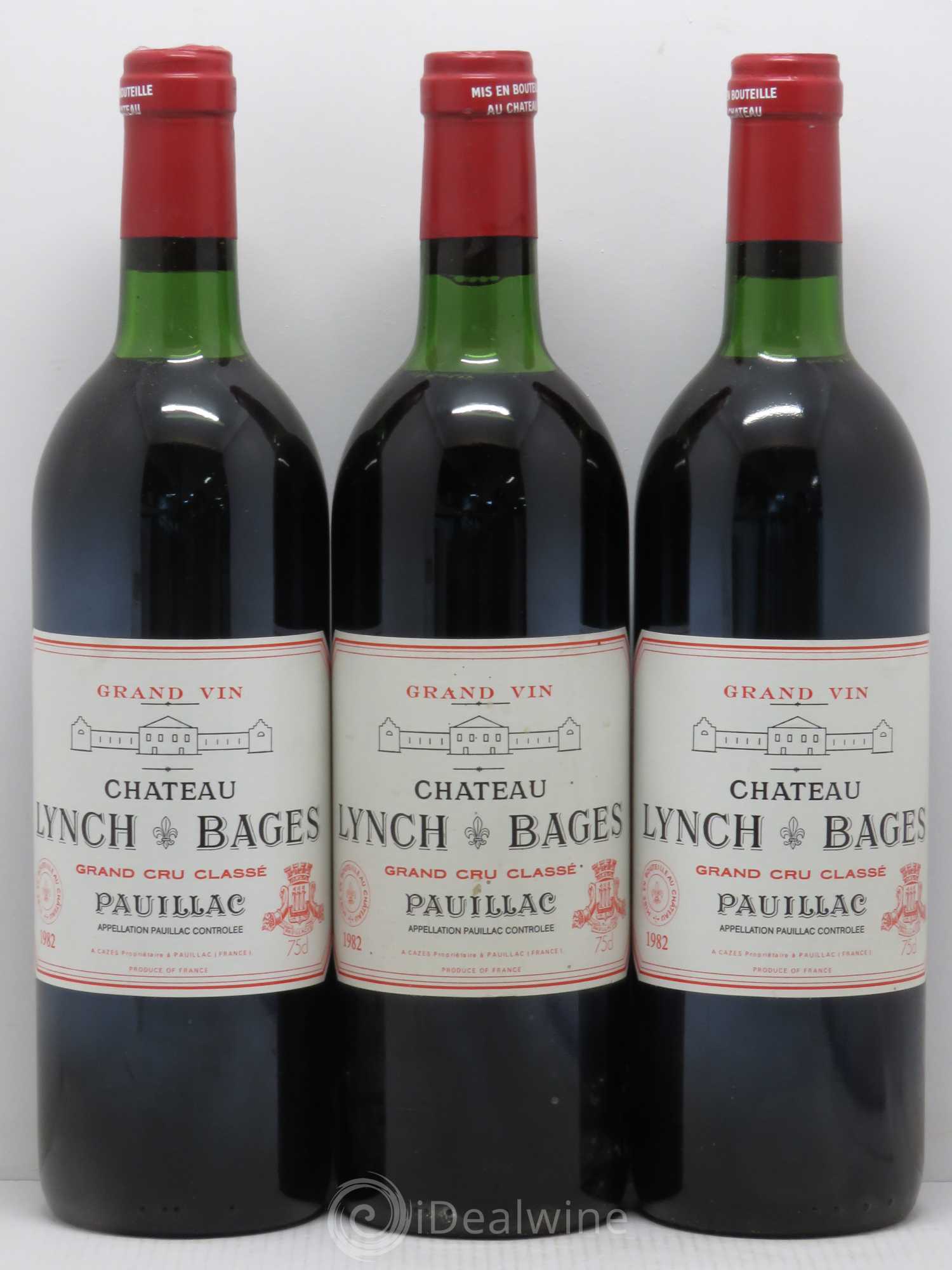 Château Lynch Bages 5ème Grand Cru Classé 1982 - Lot de 3 bouteilles - 0