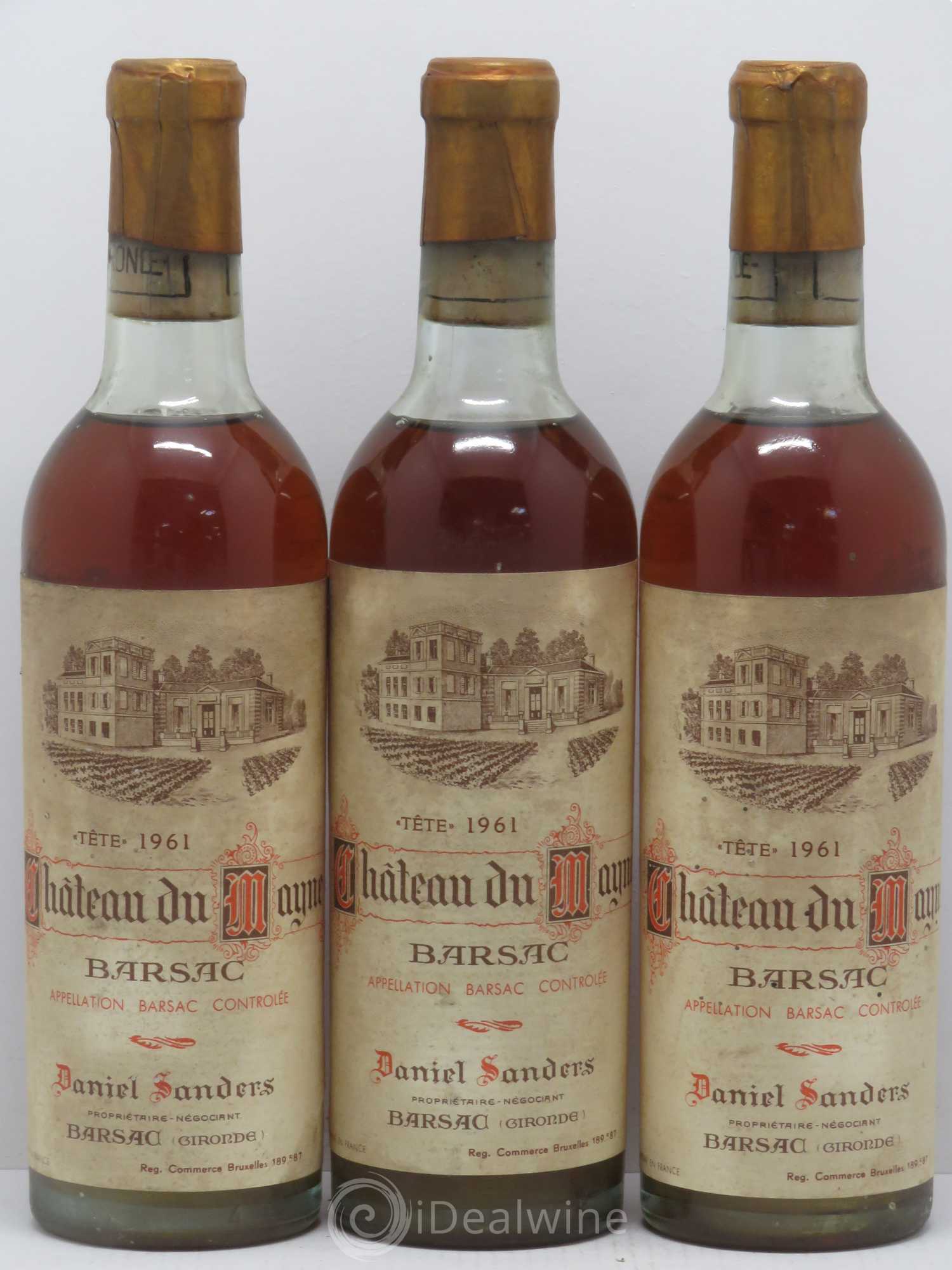 Barsac Château du Mayne Tête 1961 - Posten von 3 Demi-Flaschen - 0