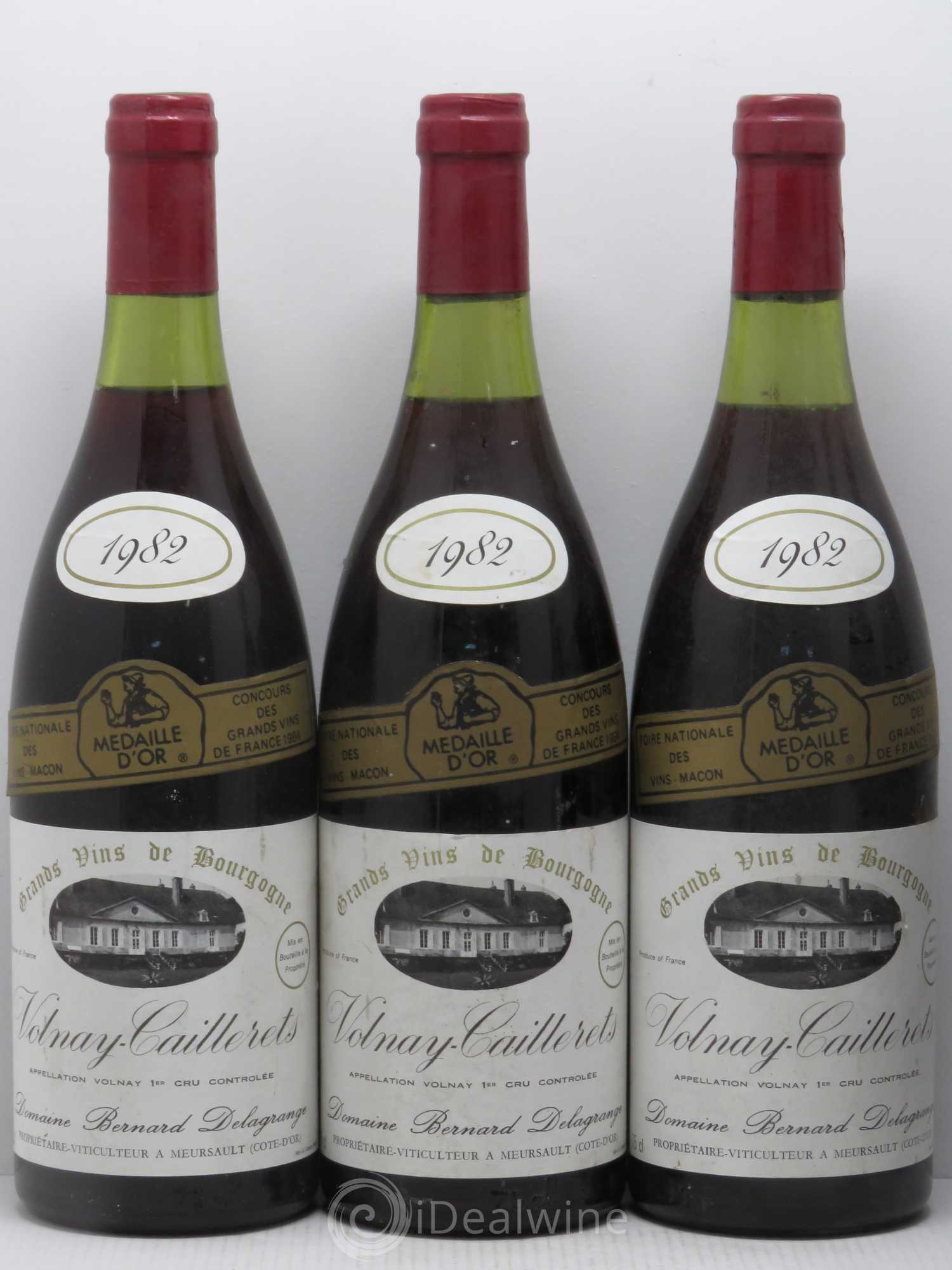 Volnay 1er Cru Caillerets Bernard Delagrange 1982 - Lot de 5 bouteilles - 1