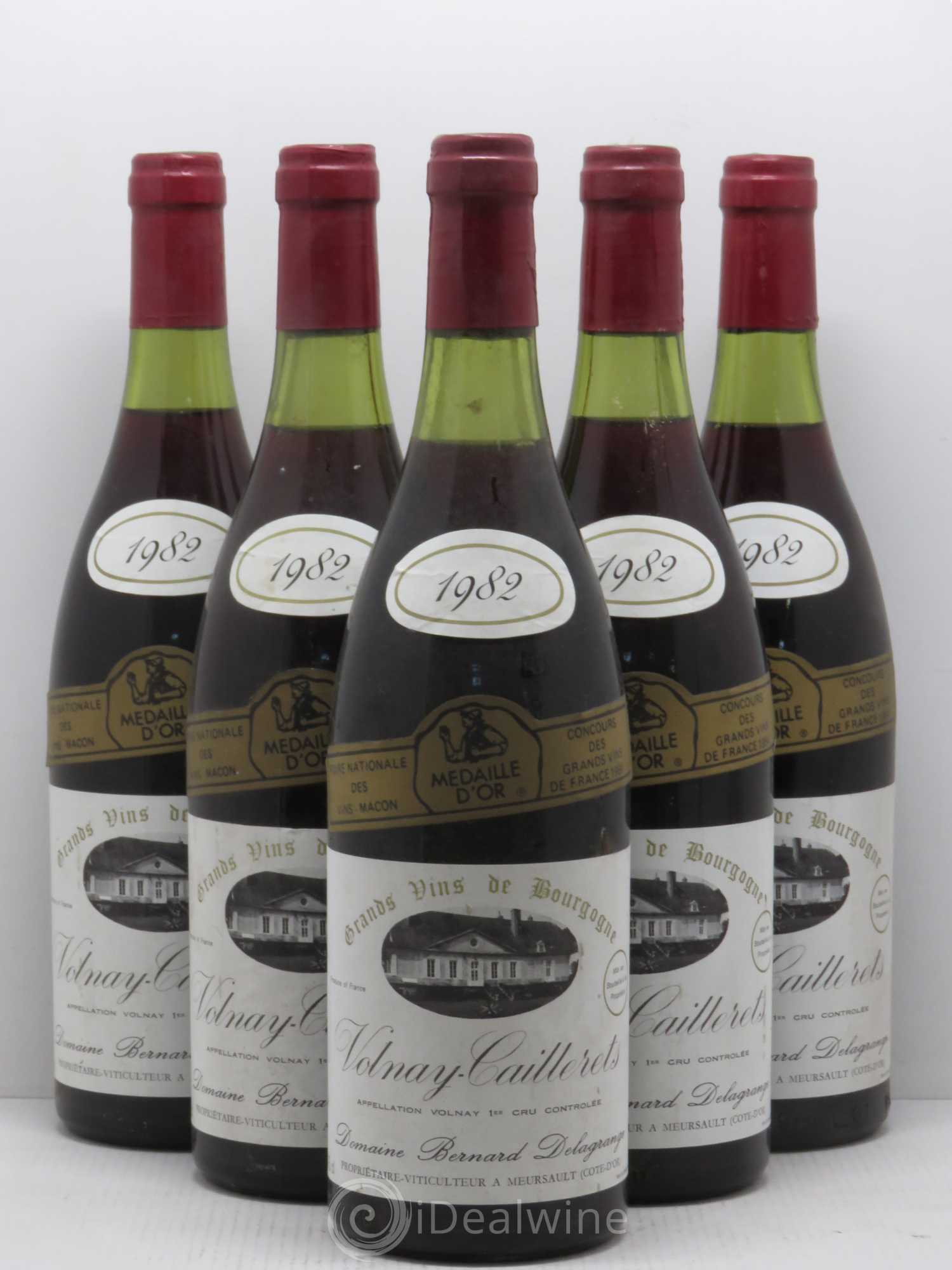 Volnay 1er Cru Caillerets Bernard Delagrange 1982 - Lot de 5 bouteilles - 0