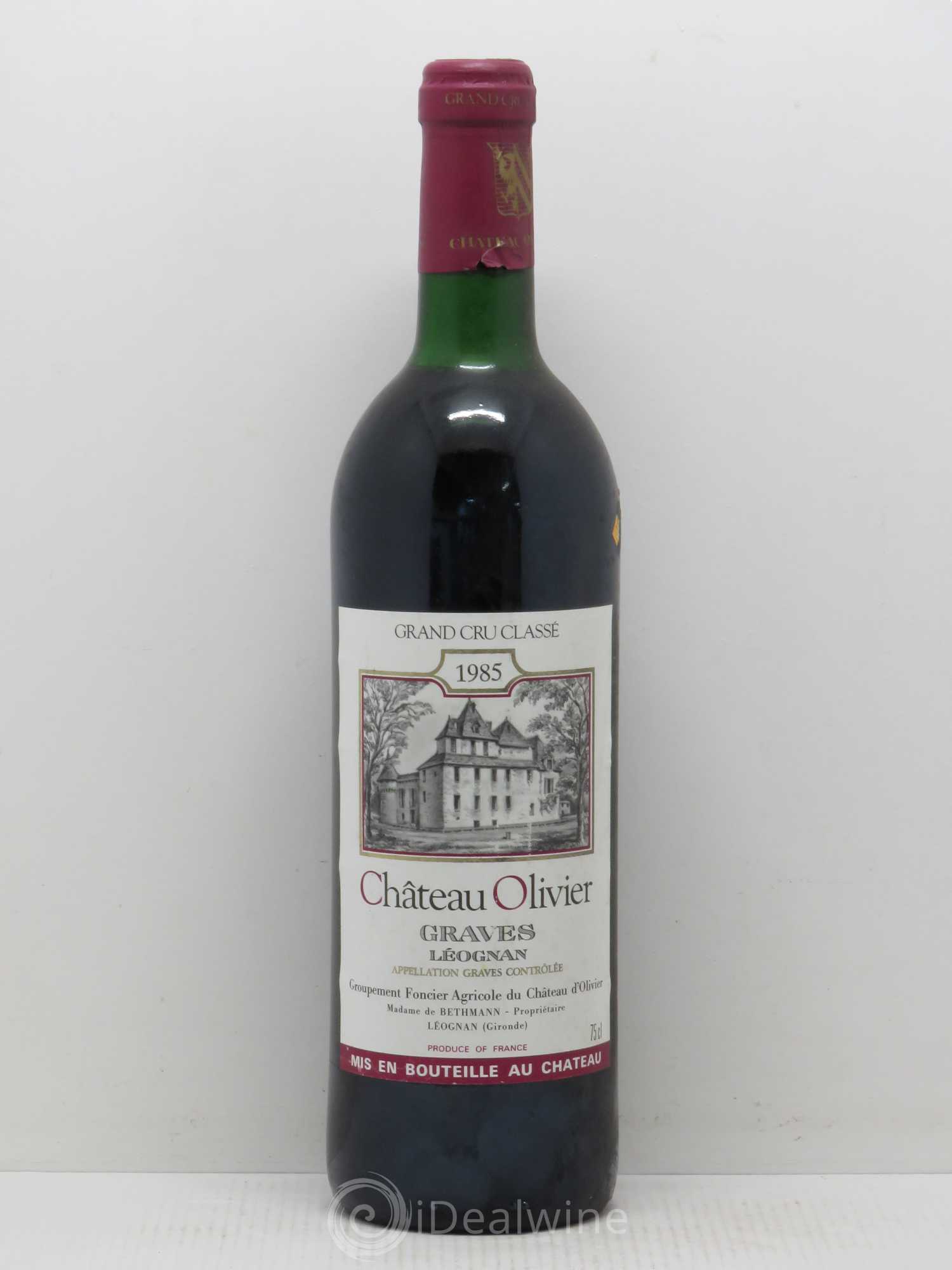 Château Olivier Cru Classé de Graves 1985 - Lot de 1 bouteille - 0