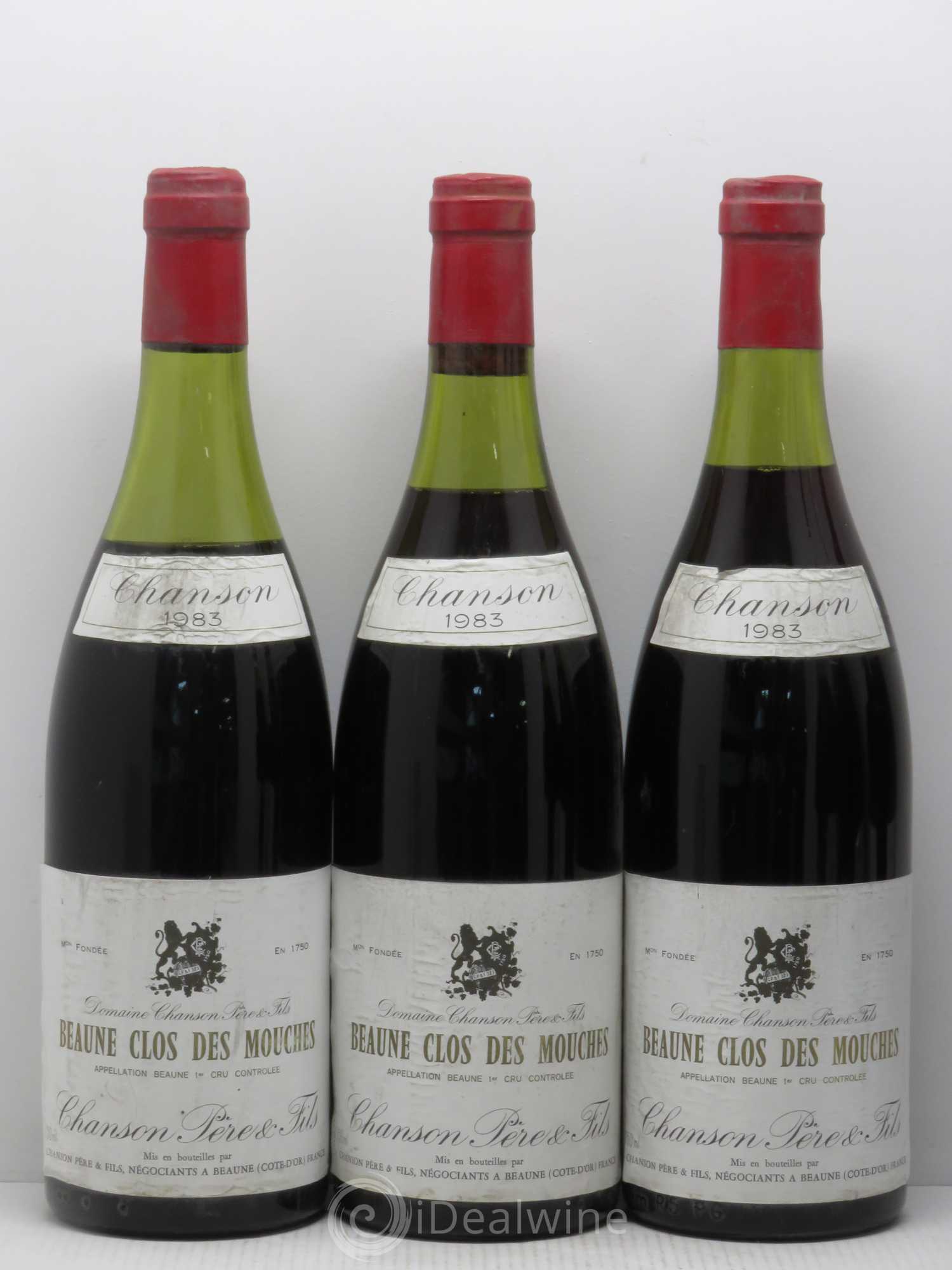 Beaune 1er Cru Clos Des Mouches - Chanson 1983 - Lot de 6 bouteilles - 1