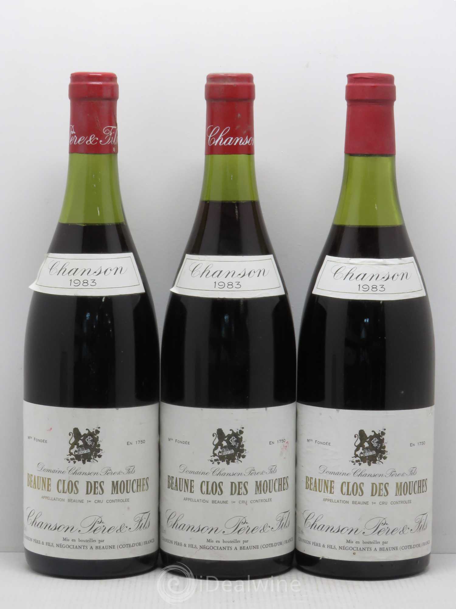 Beaune 1er Cru Clos Des Mouches - Chanson 1983 - Posten von 3 Flaschen - 0