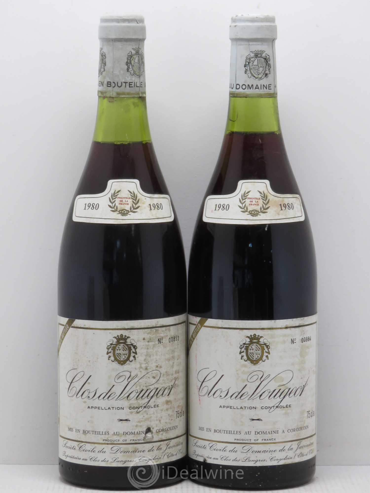 Clos de Vougeot Grand Cru Domaine de la Juvenière 1980 - Lotto di 2 bottiglie - 0