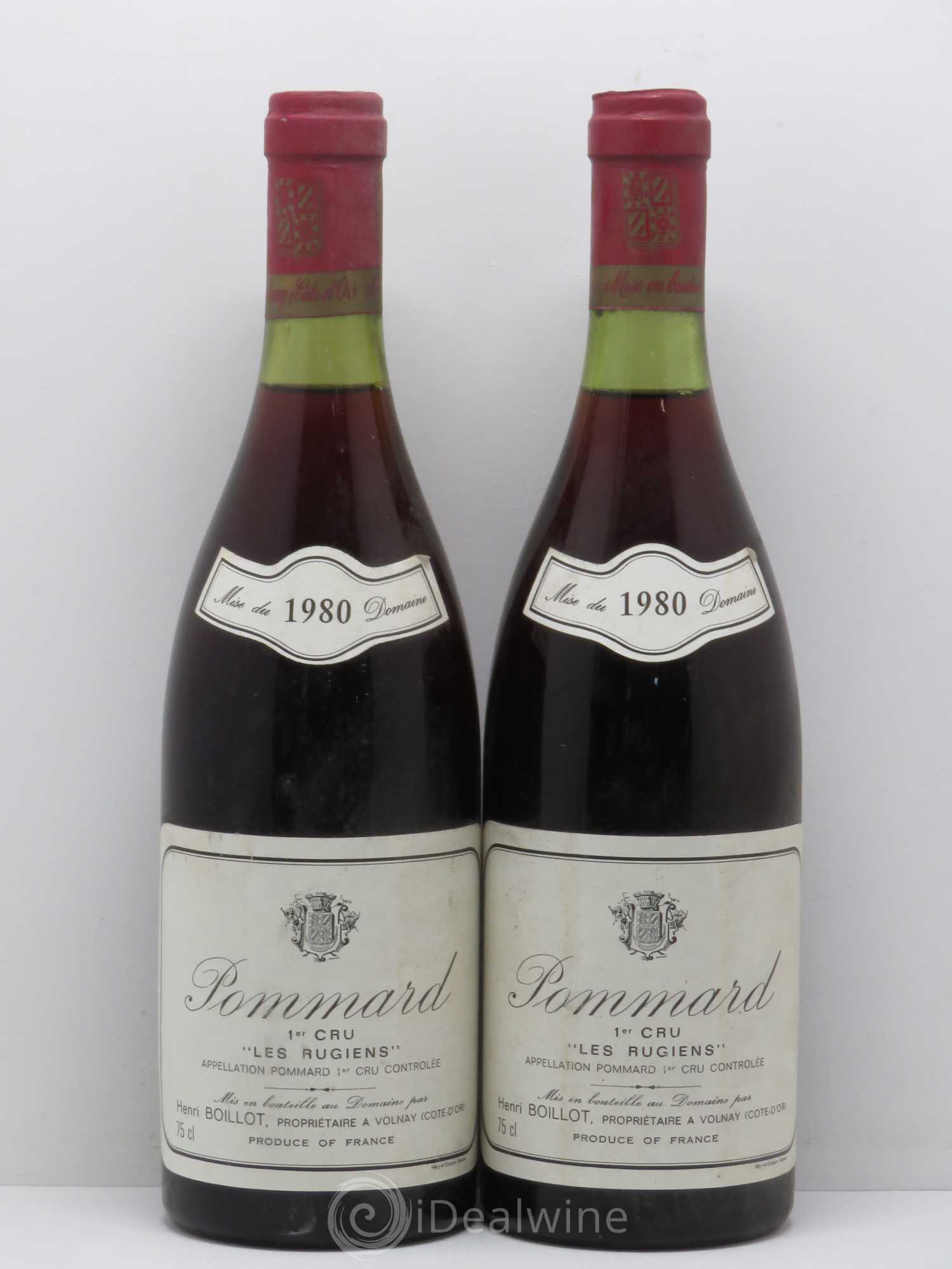 Pommard 1er Cru Rugiens - Boillot 1980 - Lot de 2 bouteilles - 0