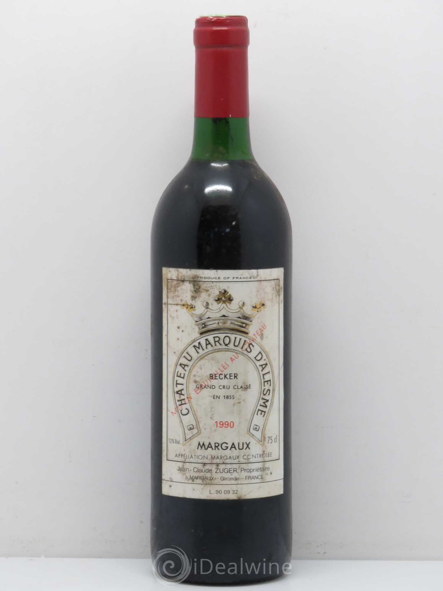 Château Marquis d'Alesme 1990 - Lot de 1 bouteille - 0