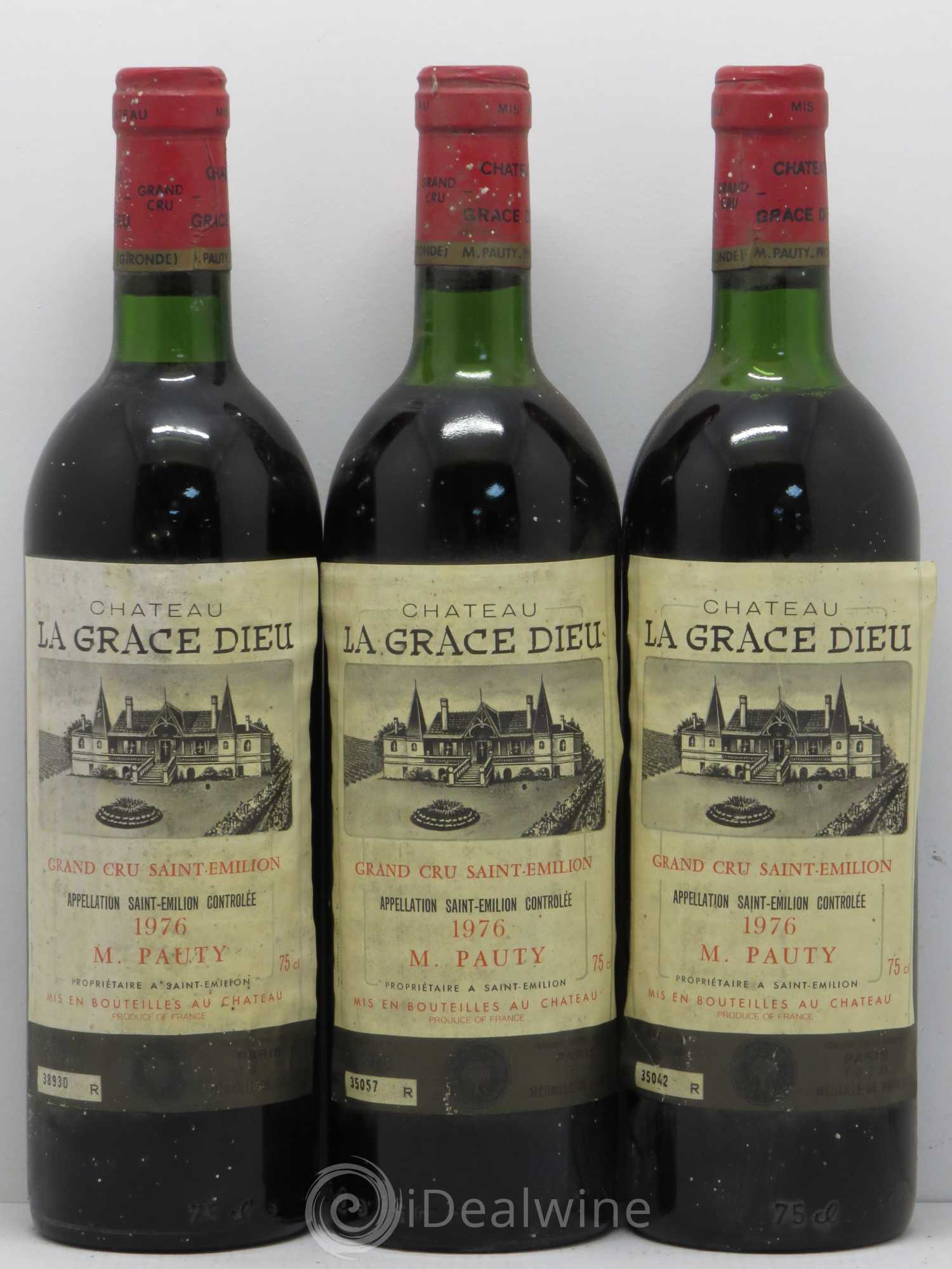 Château la Grâce Dieu 1976 - Lot de 3 bouteilles - 0