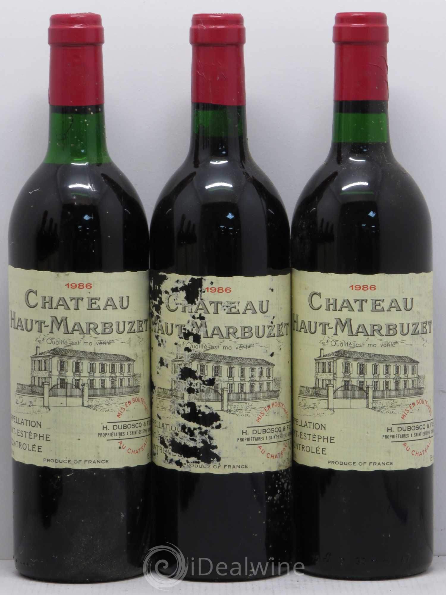 Château Haut Marbuzet (sans prix de réserve) 1986 - Lot de 6 bouteilles - 1