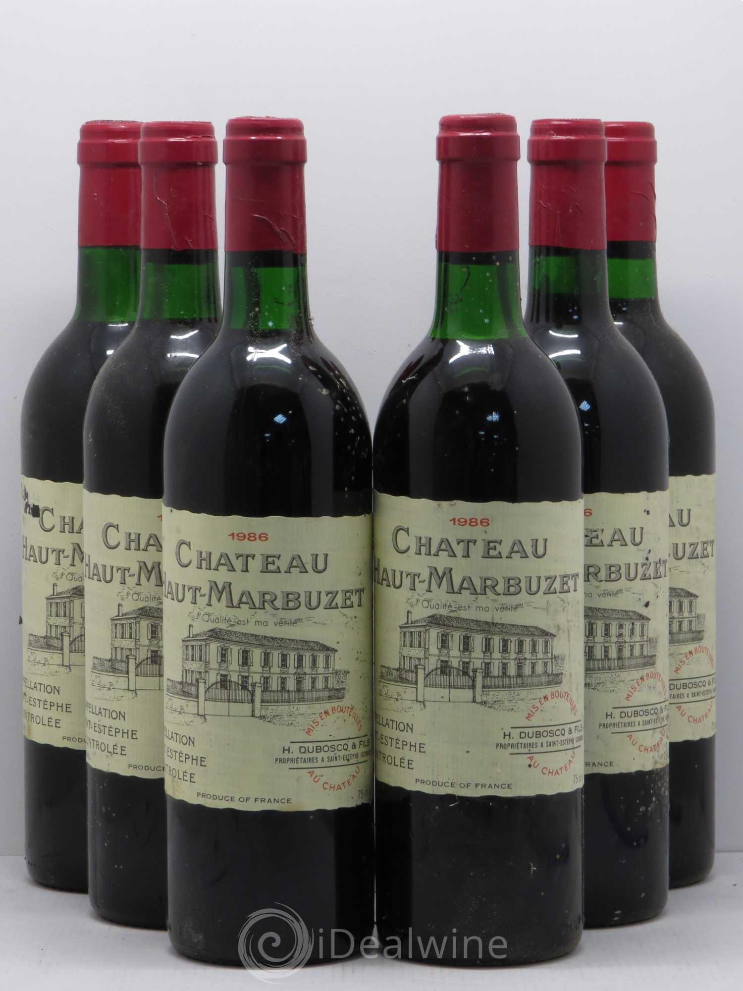 Château Haut Marbuzet (sans prix de réserve) 1986 - Lot de 6 bouteilles - 0