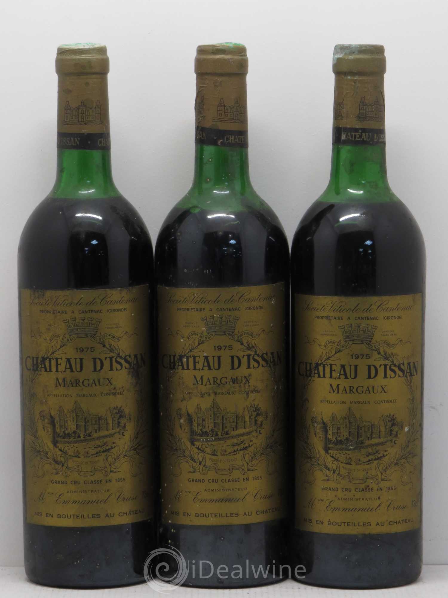 Château d'Issan 3ème Grand Cru Classé 1975 - Lot de 3 bouteilles - 0