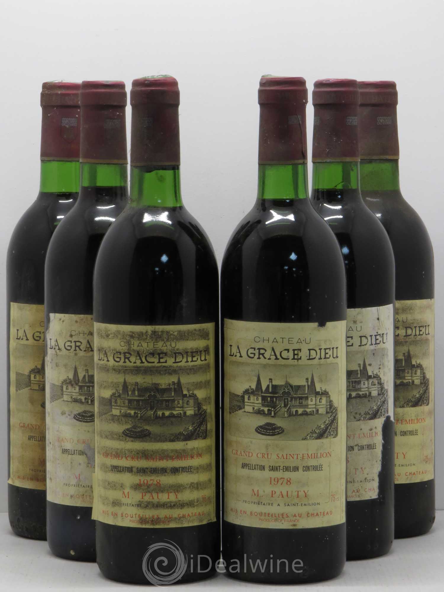 Château la Grâce Dieu 1978 - Lot de 6 bouteilles - 0