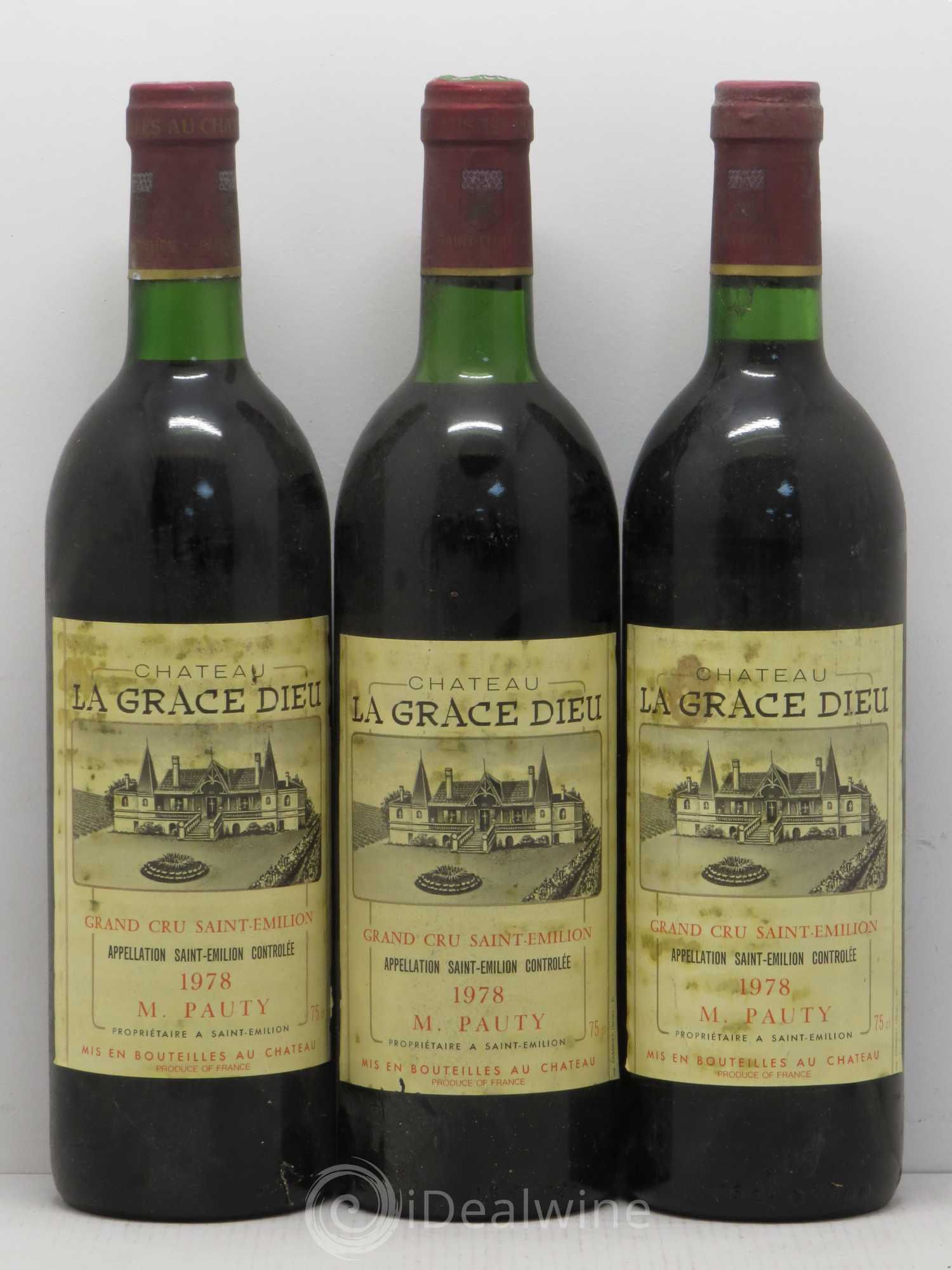 Château la Grâce Dieu 1978 - Lot de 3 bouteilles - 0