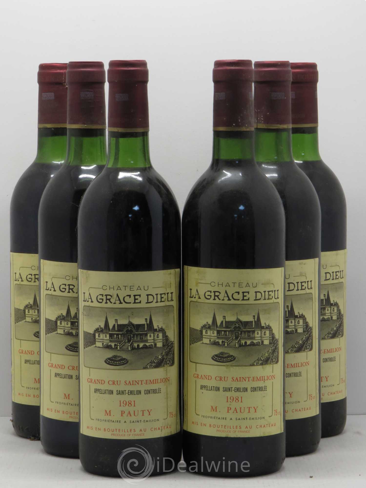 Château la Grâce Dieu 1981 - Lot de 6 bouteilles - 0