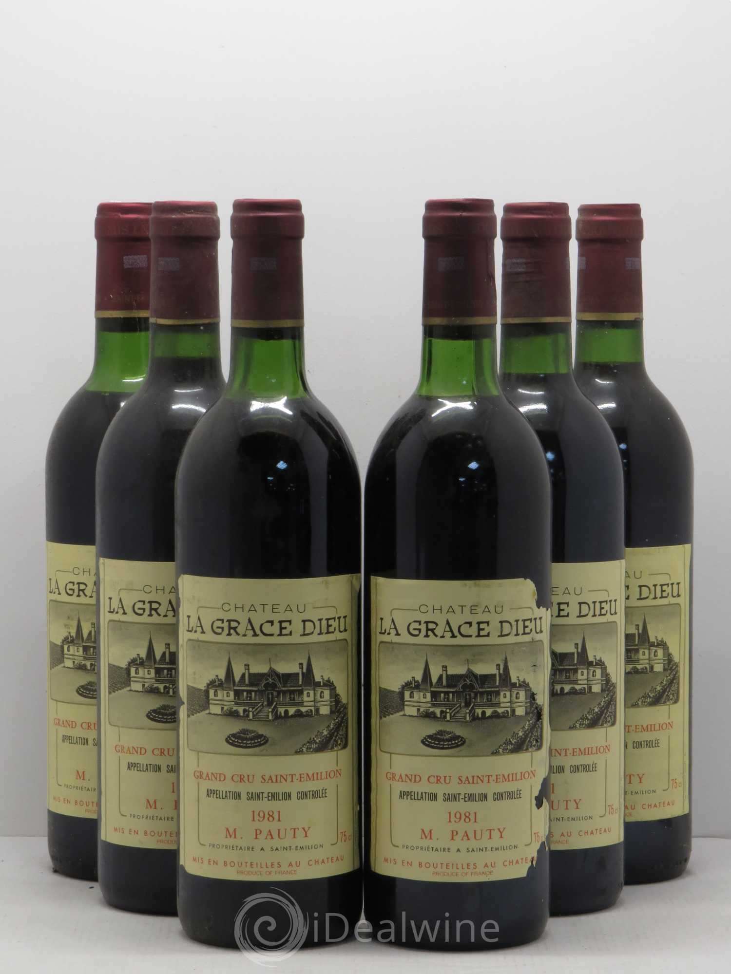 Château la Grâce Dieu (sans prix de réserve) 1981 - Lot de 6 bouteilles - 0