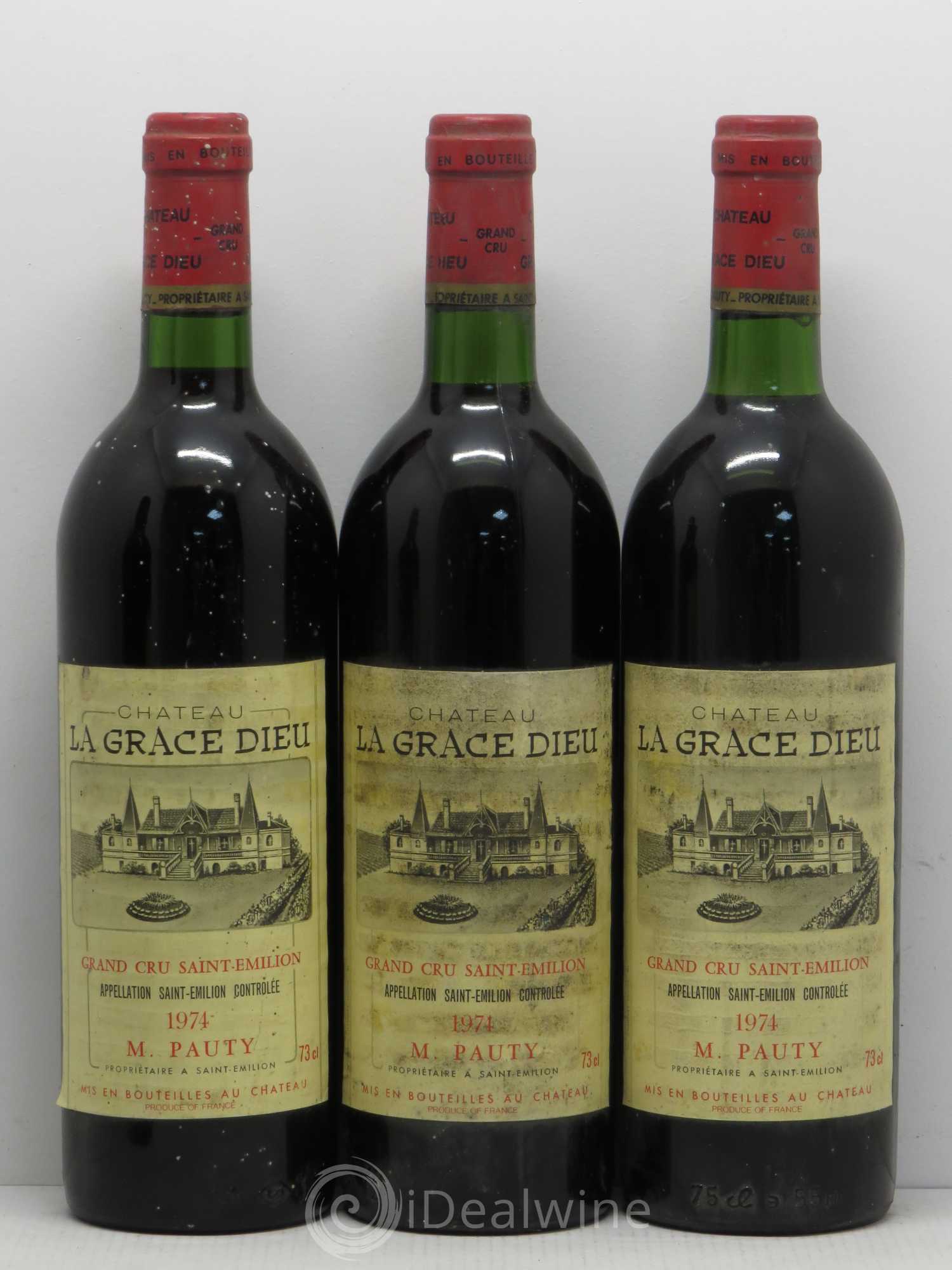 Château la Grâce Dieu 1974 - Lot de 5 bouteilles - 1