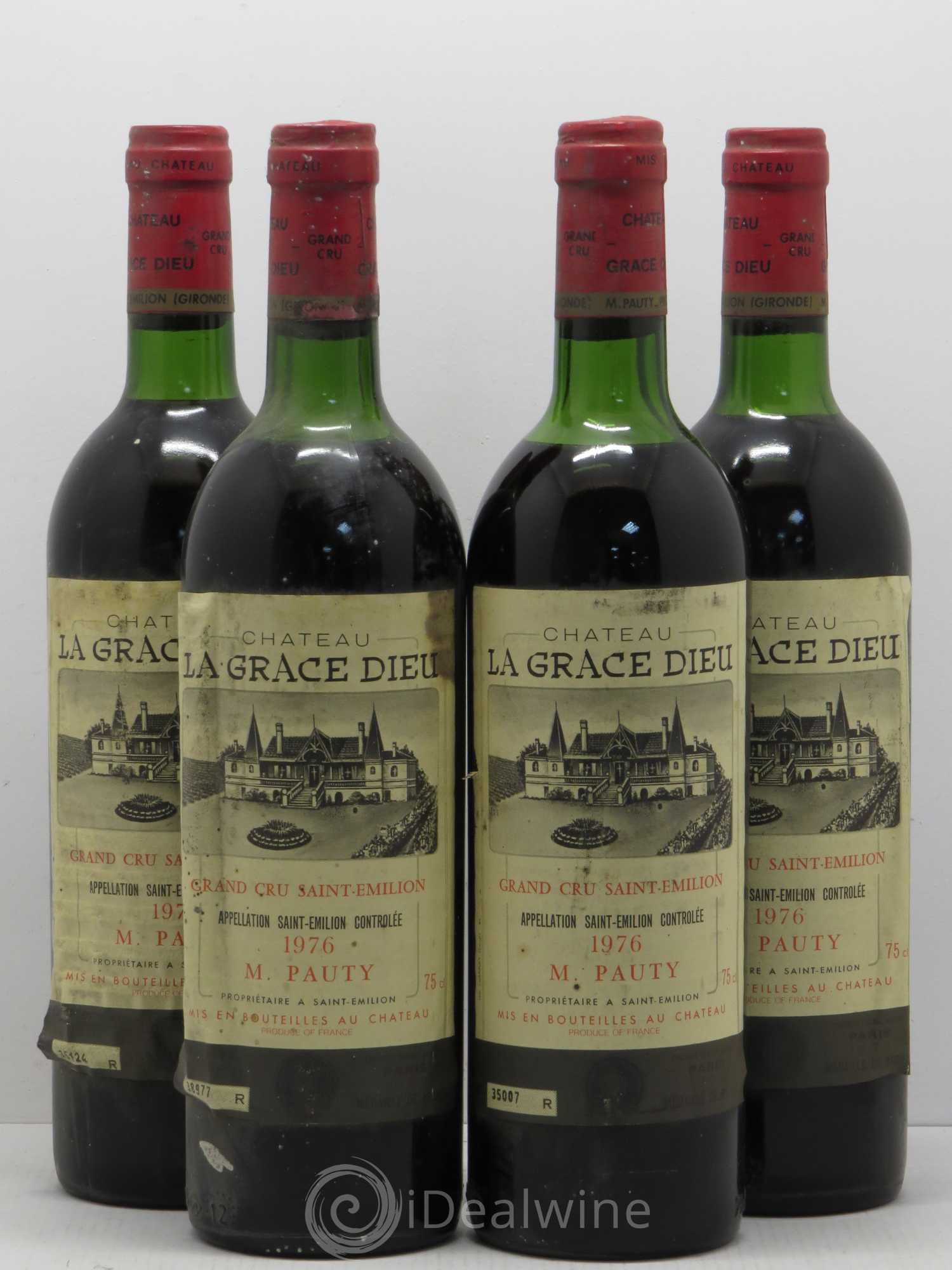 Château la Grâce Dieu 1976 - Lot de 4 bouteilles - 0