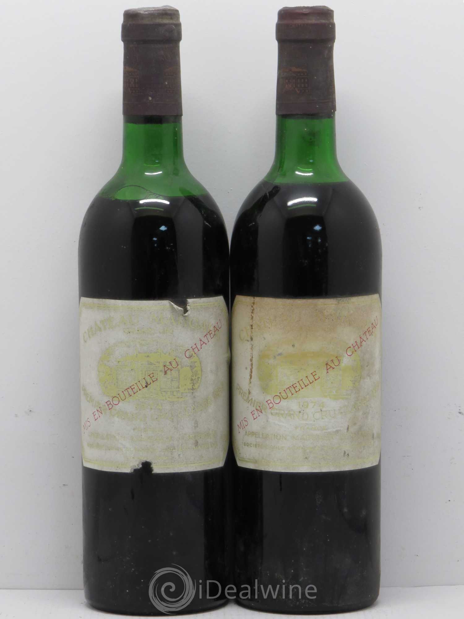 Château Margaux 1er Grand Cru Classé (sans prix de réserve) 1974 - Lot de 2 bouteilles - 0