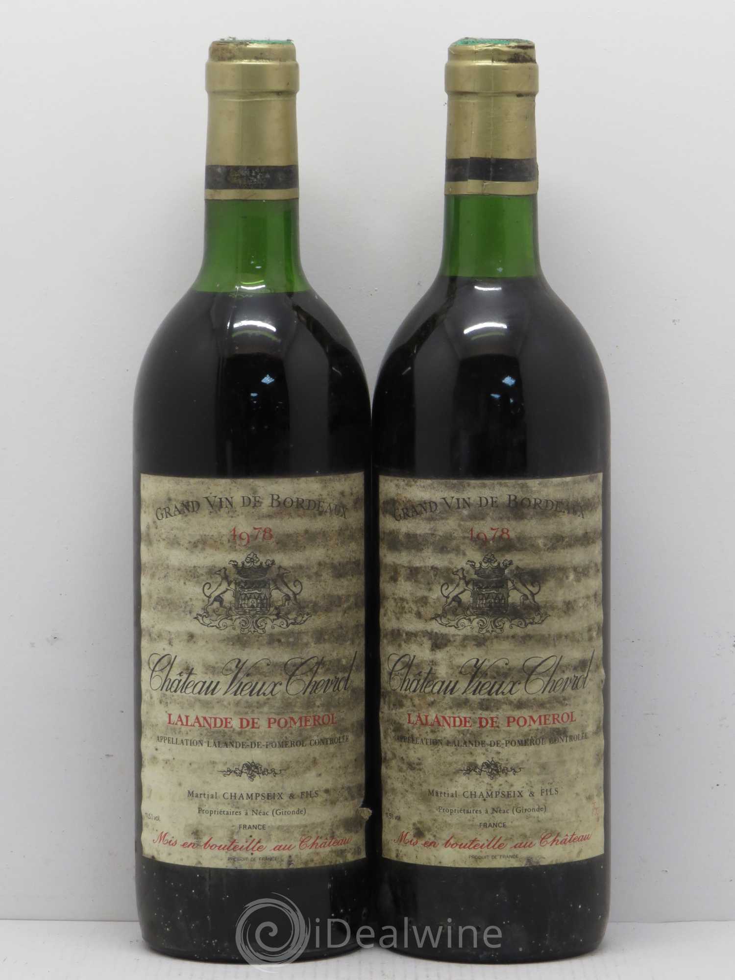 Bordeaux Vieux Chevrol Lalande de Pomerol 1978 - Posten von 2 Flaschen - 0