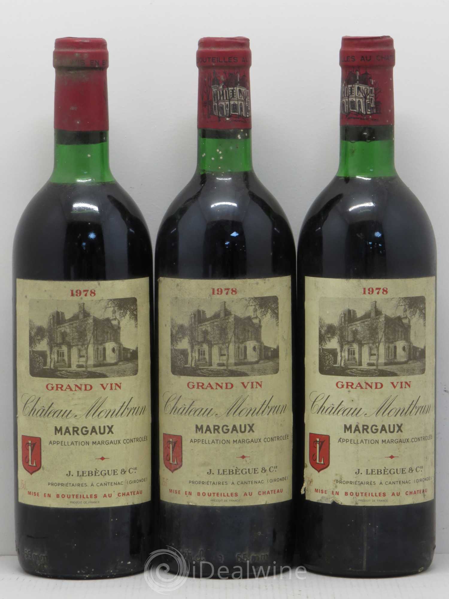 Château Montbrun Cru Bourgeois 1978 - Lot de 3 bouteilles - 0