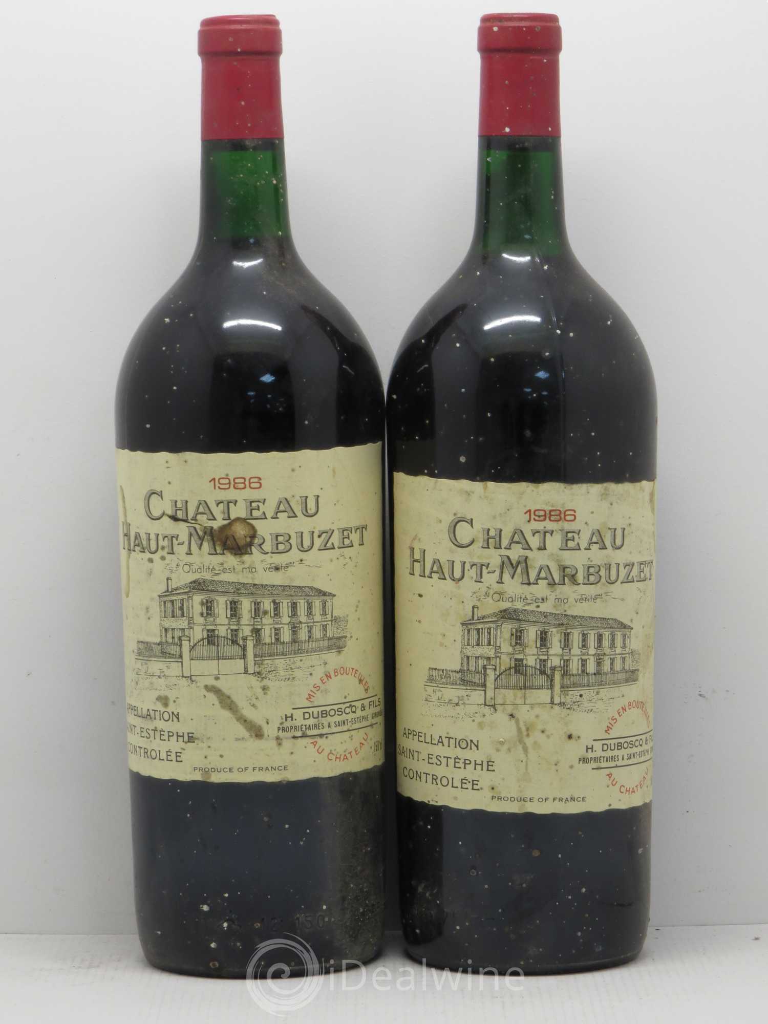 Château Haut Marbuzet 1986 - Lot de 2 magnums - 0