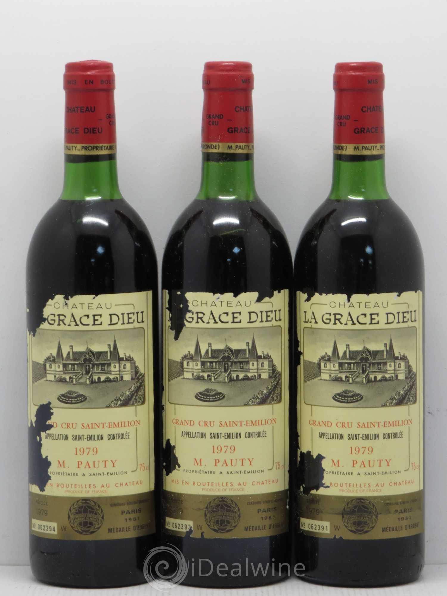 Château la Grâce Dieu (sans prix de réserve) 1979 - Lot de 3 bouteilles - 0