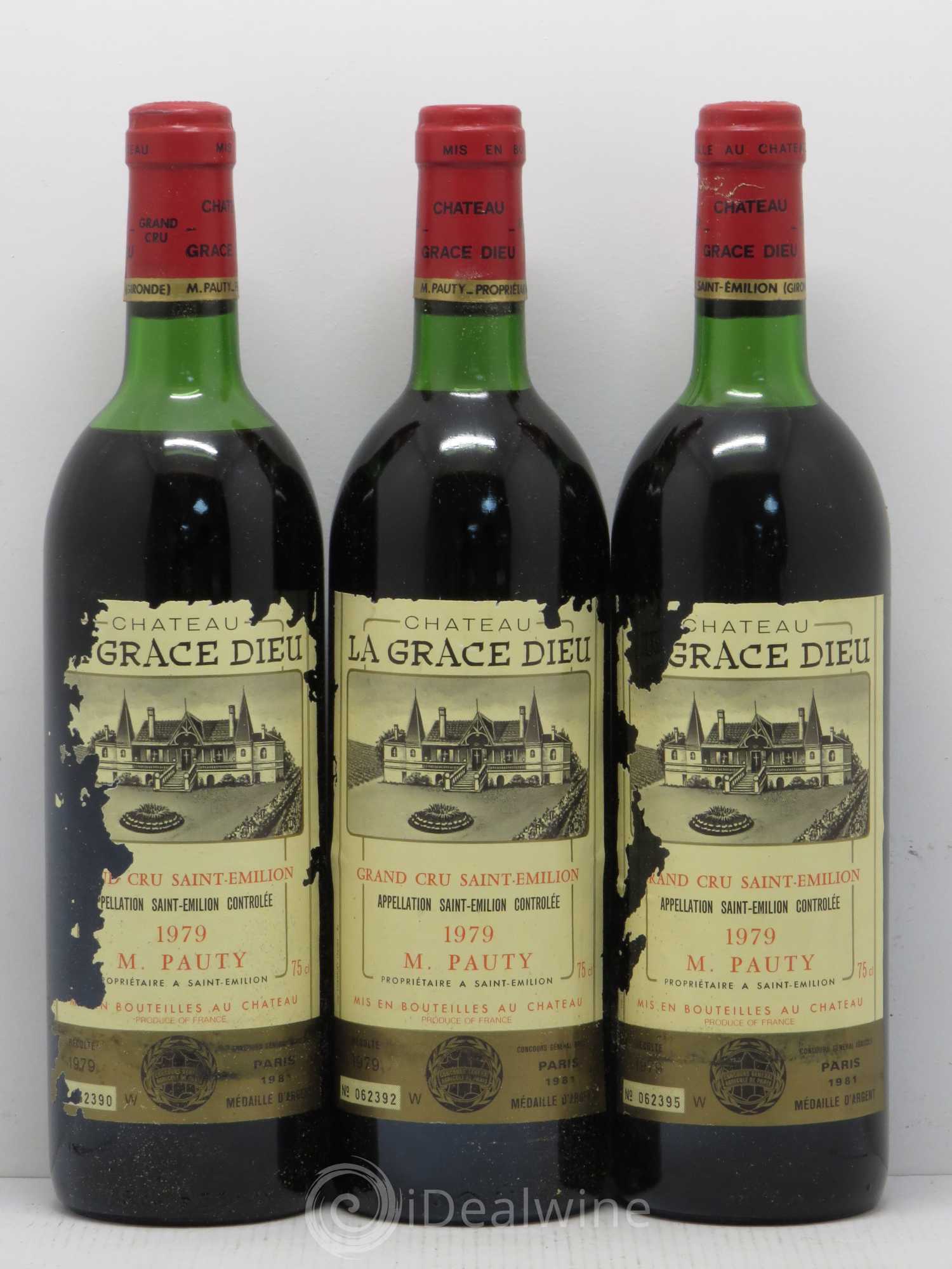 Château la Grâce Dieu (sans prix de réserve) 1979 - Lot de 3 bouteilles - 0