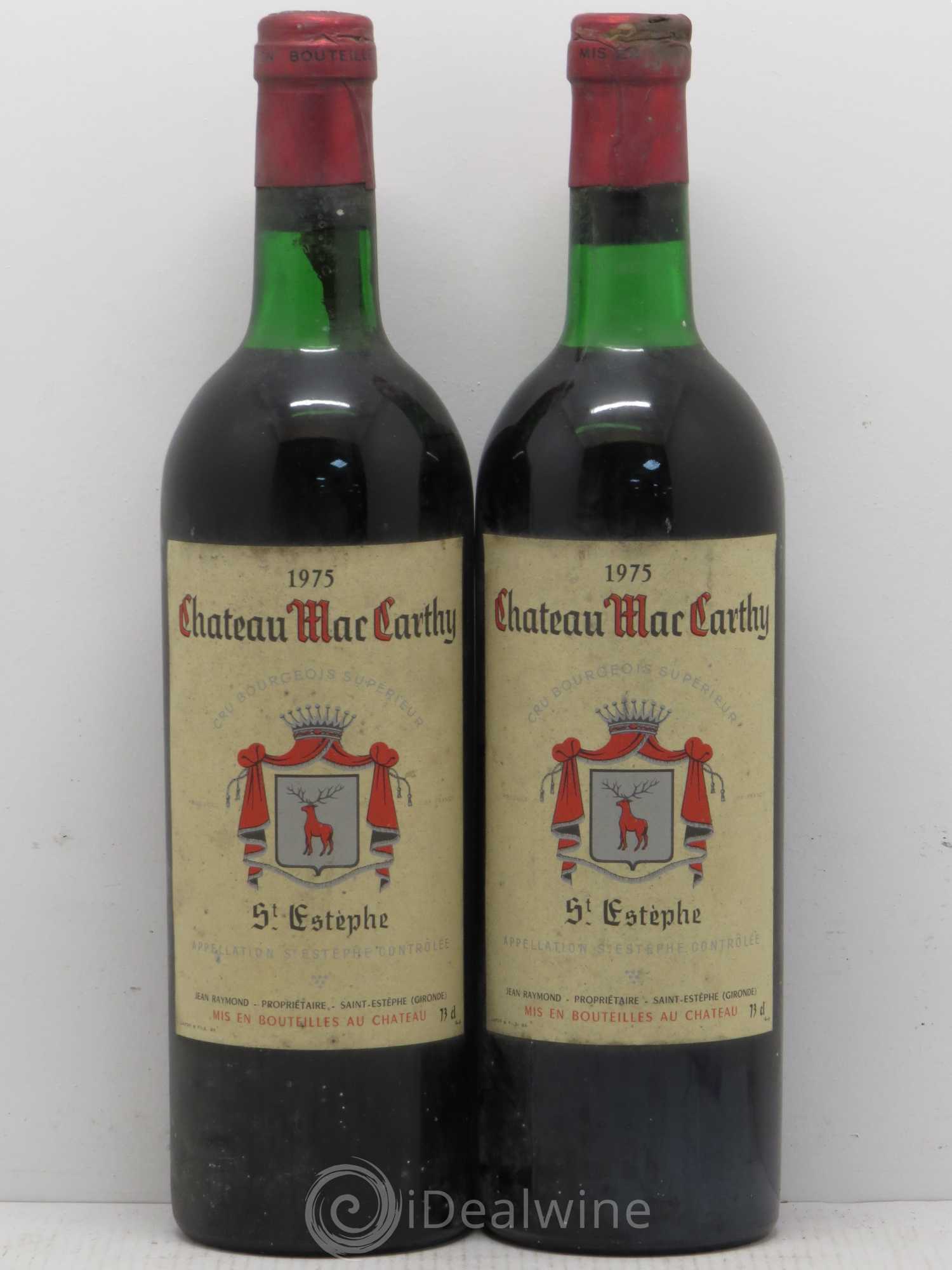 Saint-Estèphe Mac Carthy 1975 - Lot de 2 bouteilles - 0